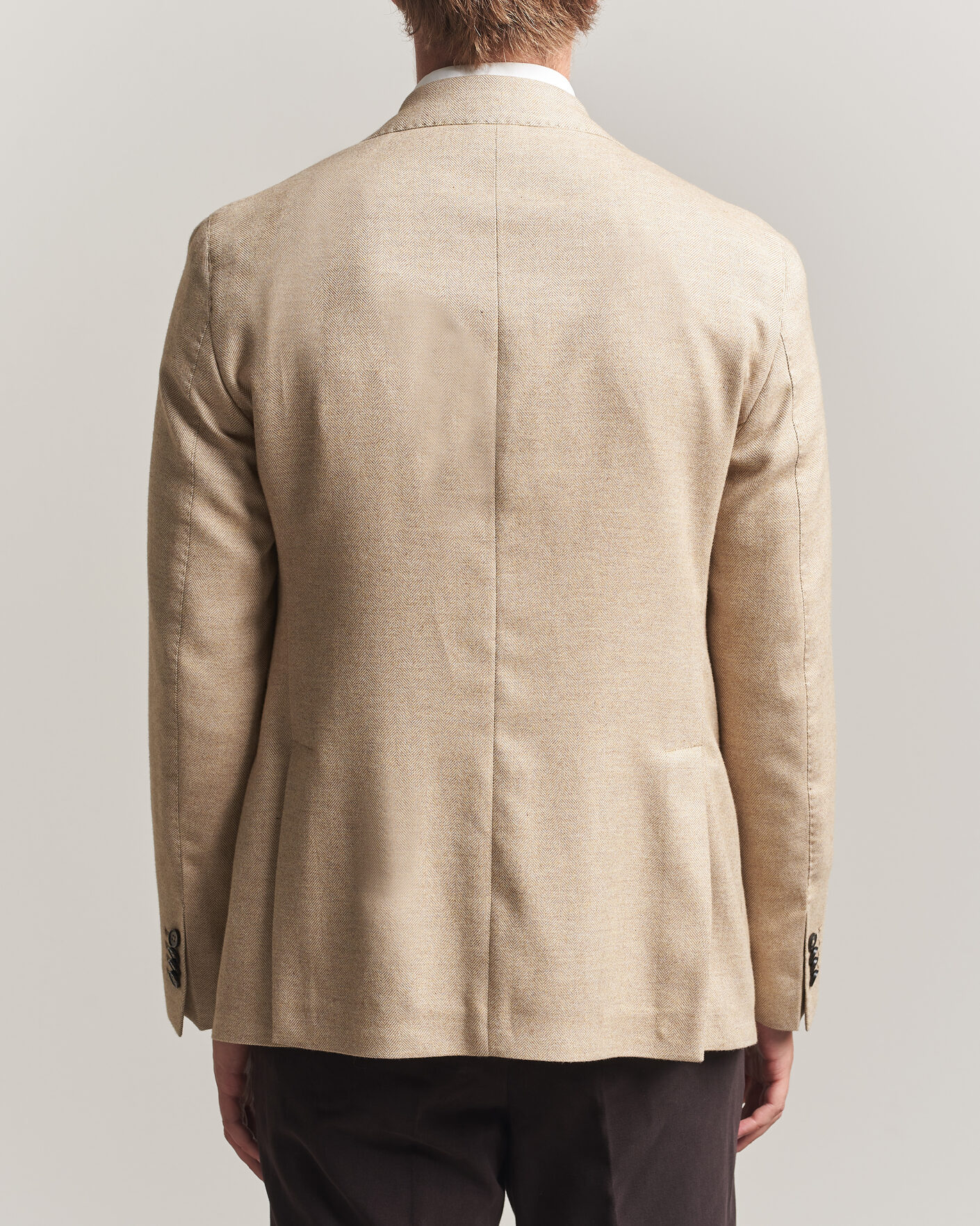 Homme | Blazers | L.B.M. 1911 | Jack Cotton Herringbone Blazer Beige