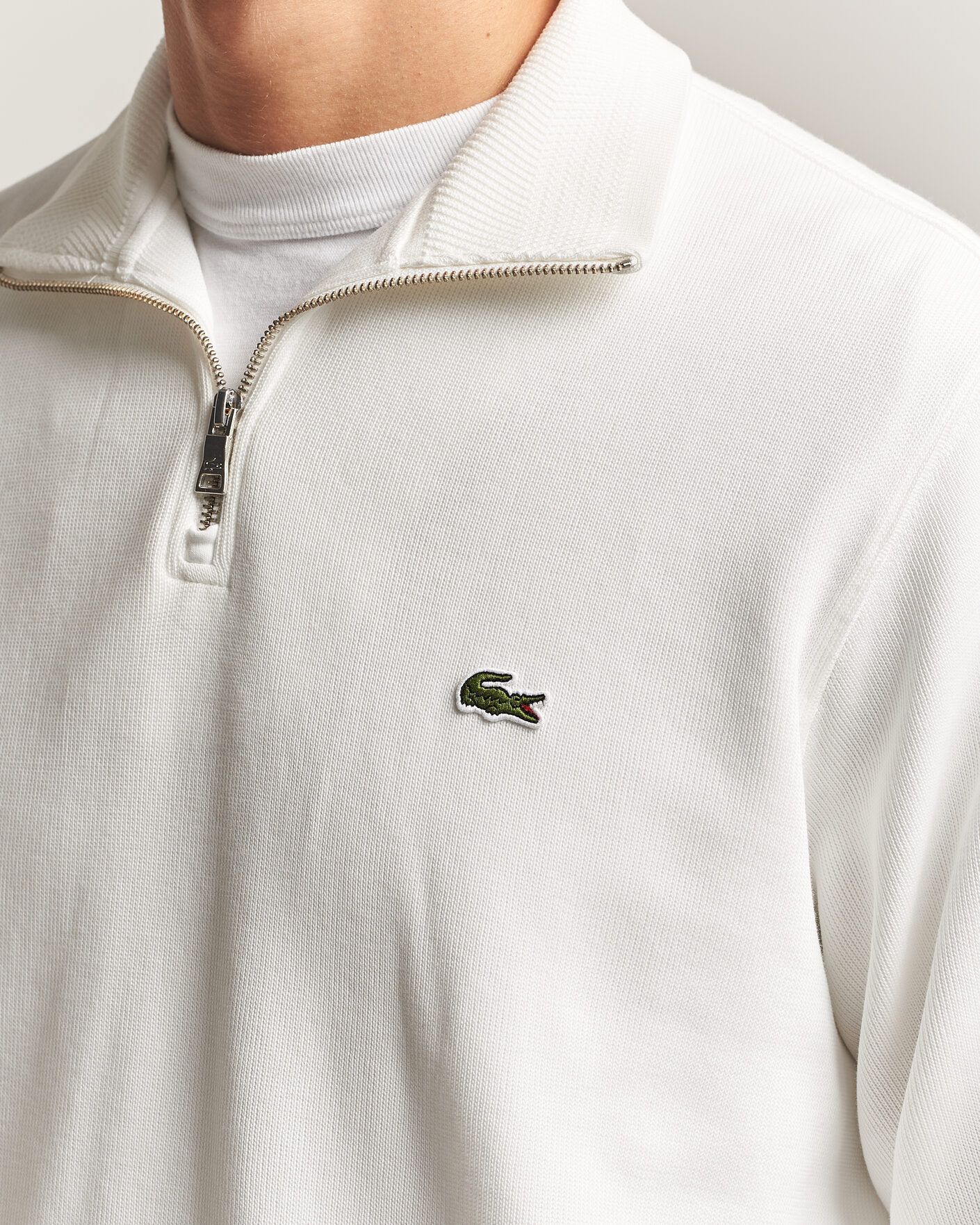 Homme | Pulls Et Tricots | Lacoste | Rib Interlock Half Zip Flour