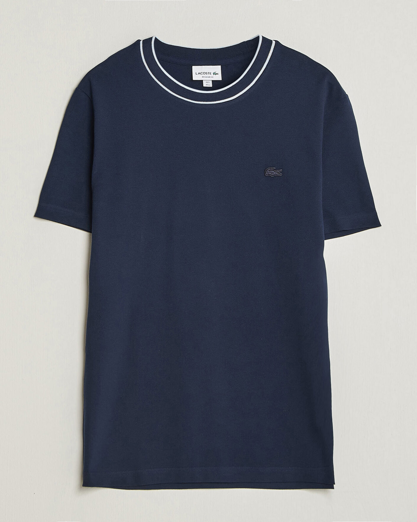 Homme | T-shirts | Lacoste | Contrast Rib Piqué T-Shirt Navy Blue