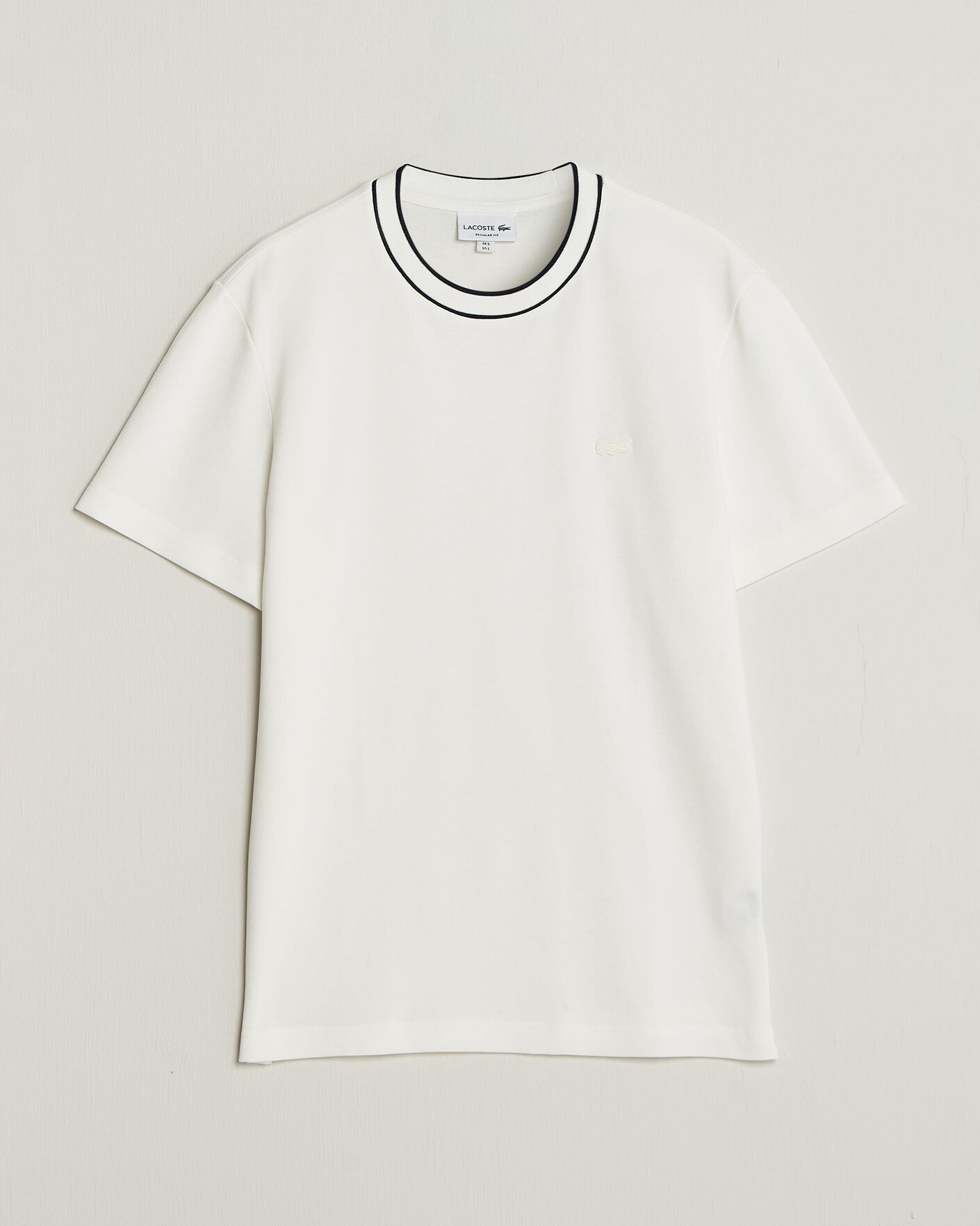 Homme | T-shirts | Lacoste | Contrast Rib Piqué T-Shirt Flour