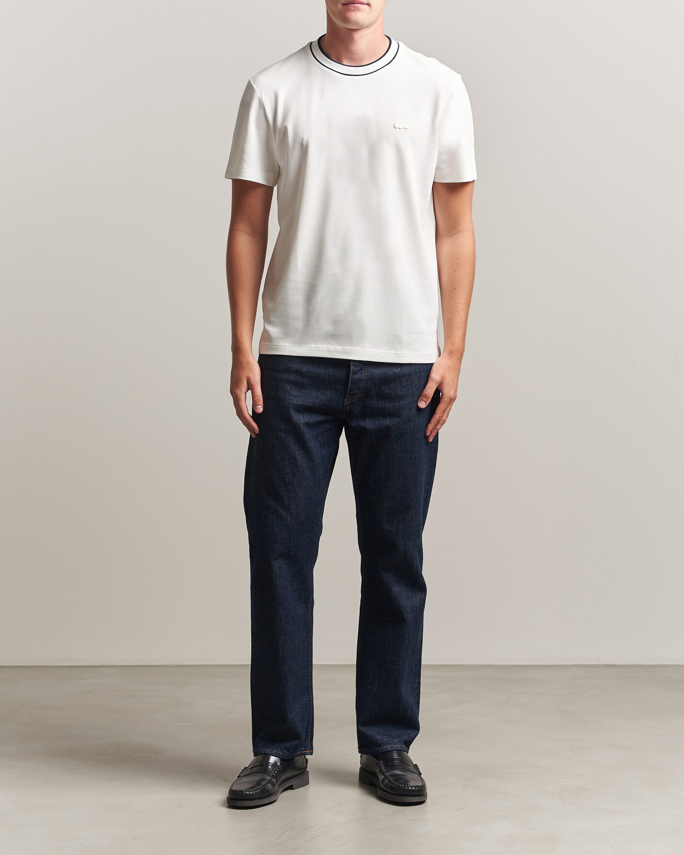 Homme | T-shirts | Lacoste | Contrast Rib Piqué T-Shirt Flour