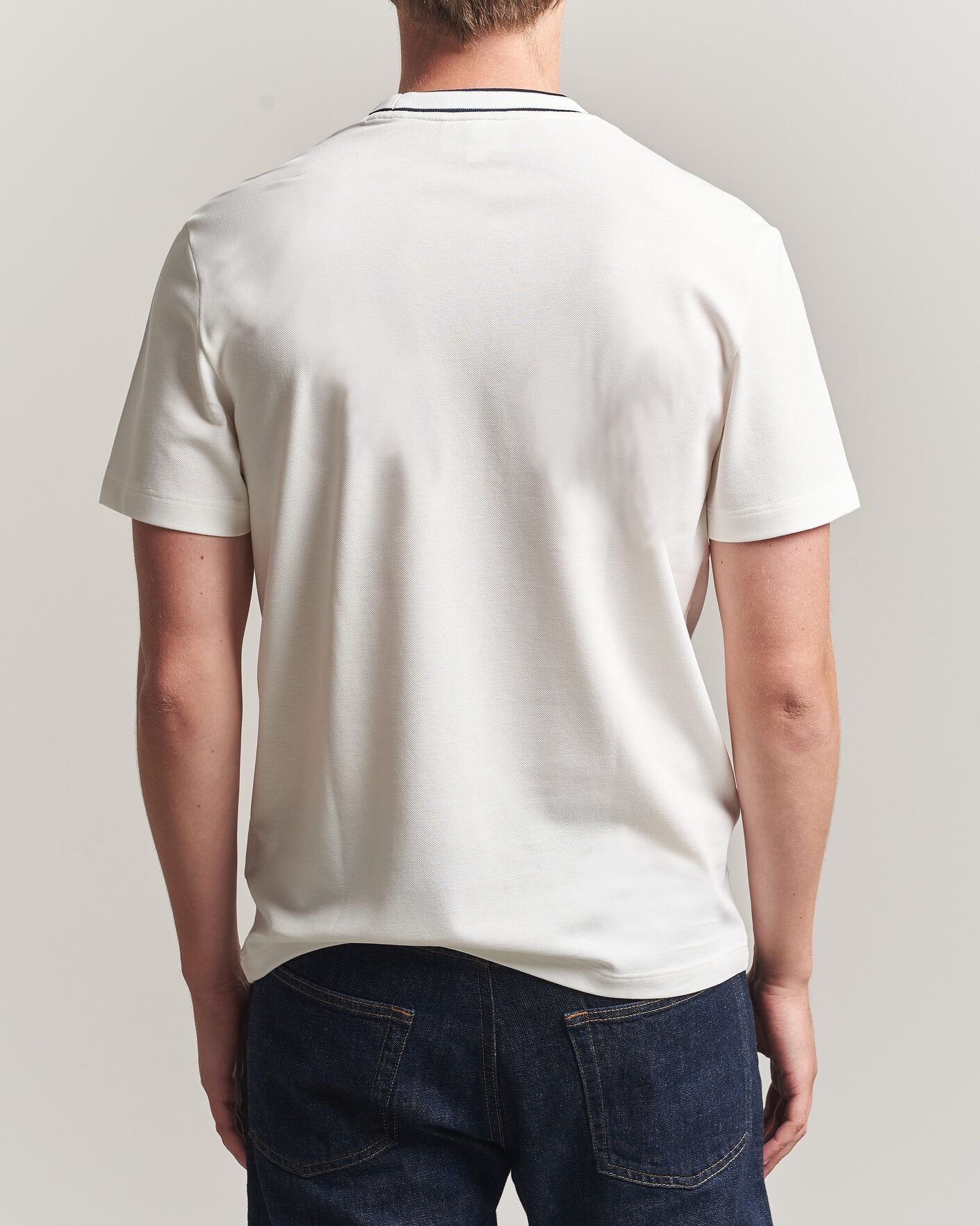 Homme | T-shirts | Lacoste | Contrast Rib Piqué T-Shirt Flour