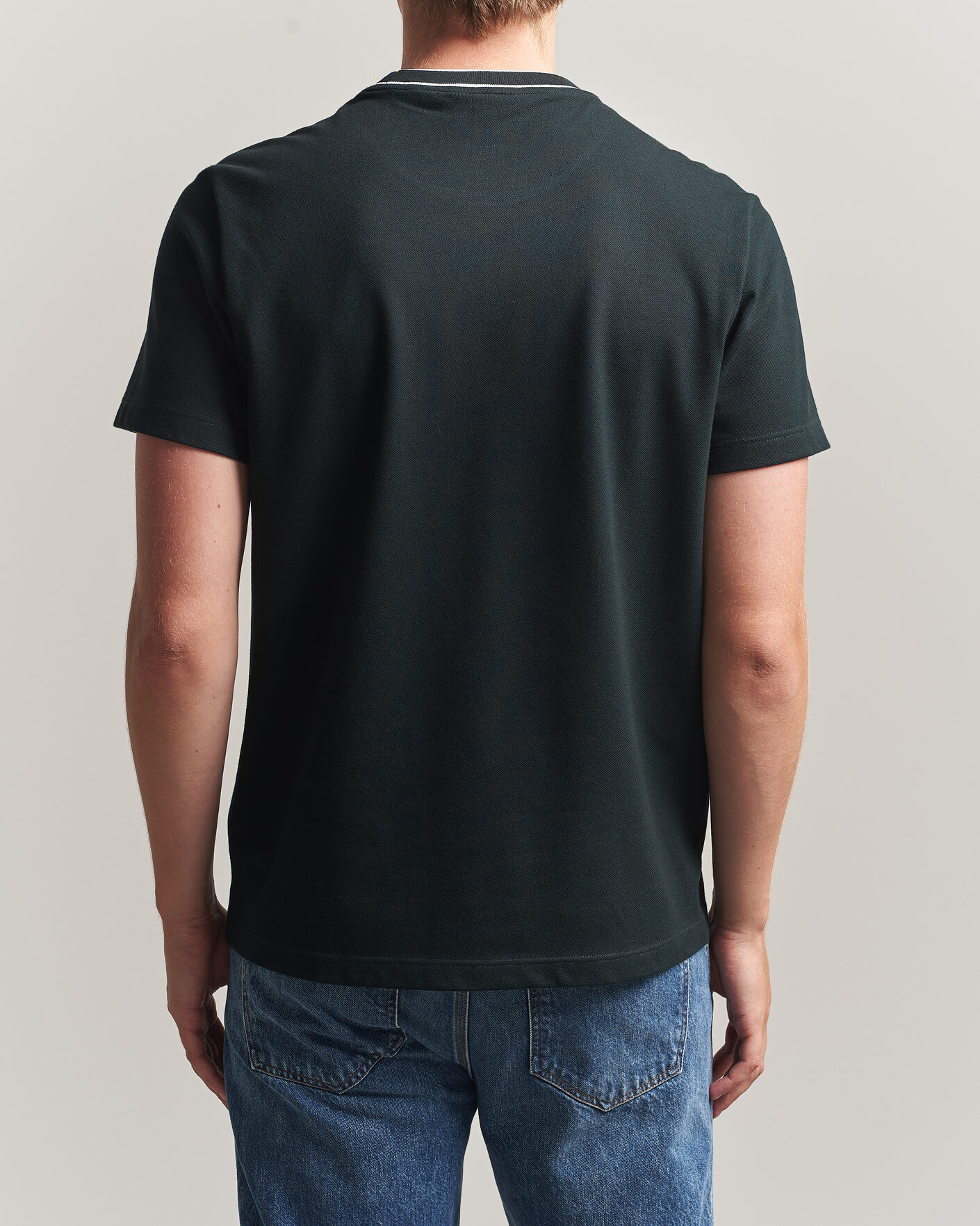 Homme | T-shirts | Lacoste | Contrast Rib Piqué T-Shirt Dark Varech