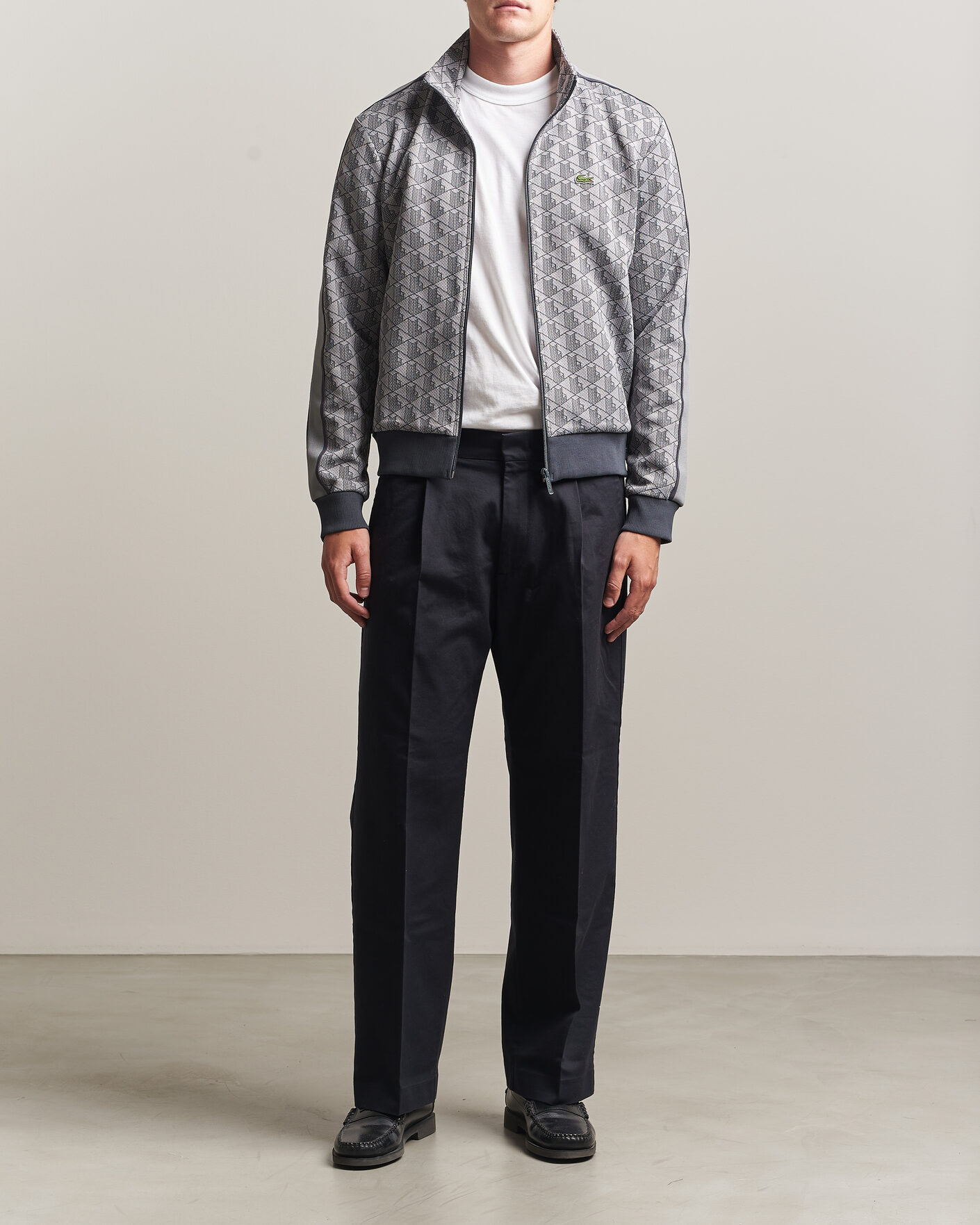 Homme | Pulls Et Tricots | Lacoste | Monogram Track Jacket Calluna/Graphite