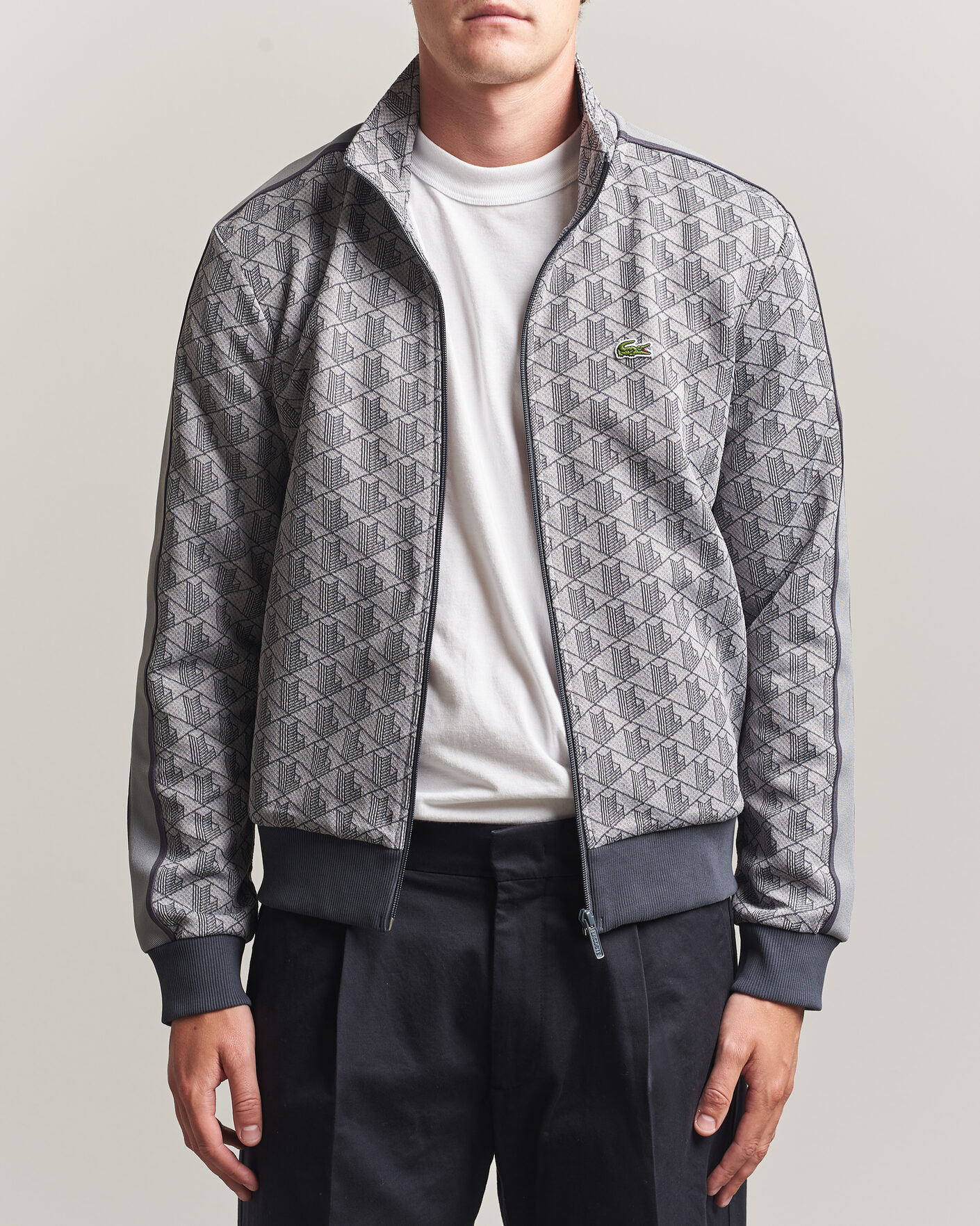 Homme | Pulls Et Tricots | Lacoste | Monogram Track Jacket Calluna/Graphite