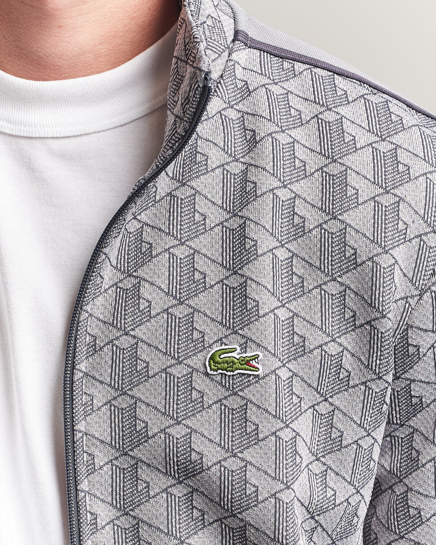 Homme | Pulls Et Tricots | Lacoste | Monogram Track Jacket Calluna/Graphite