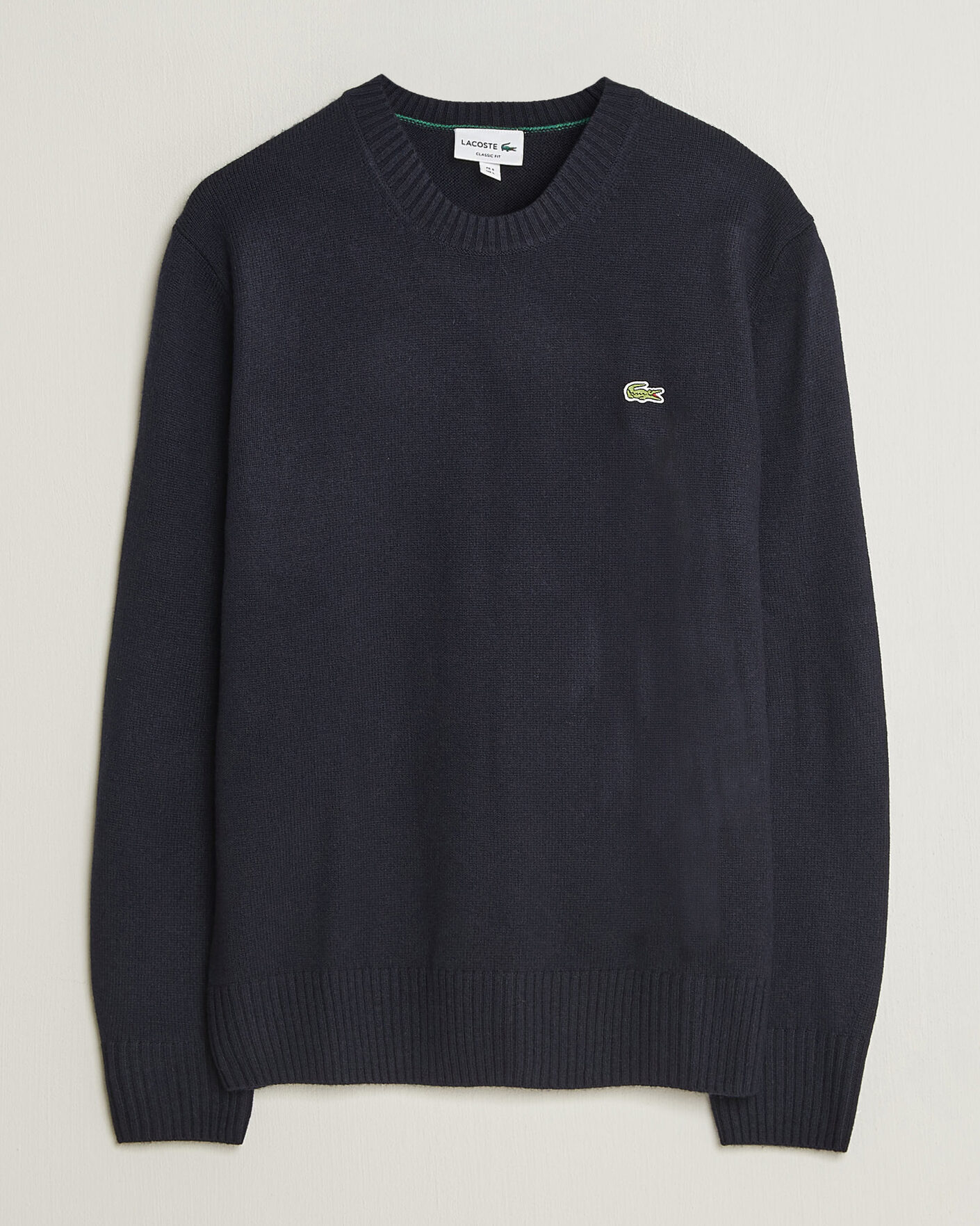 Homme | Pulls Et Tricots | Lacoste | Carded Wool Crew Neck Navy Blue
