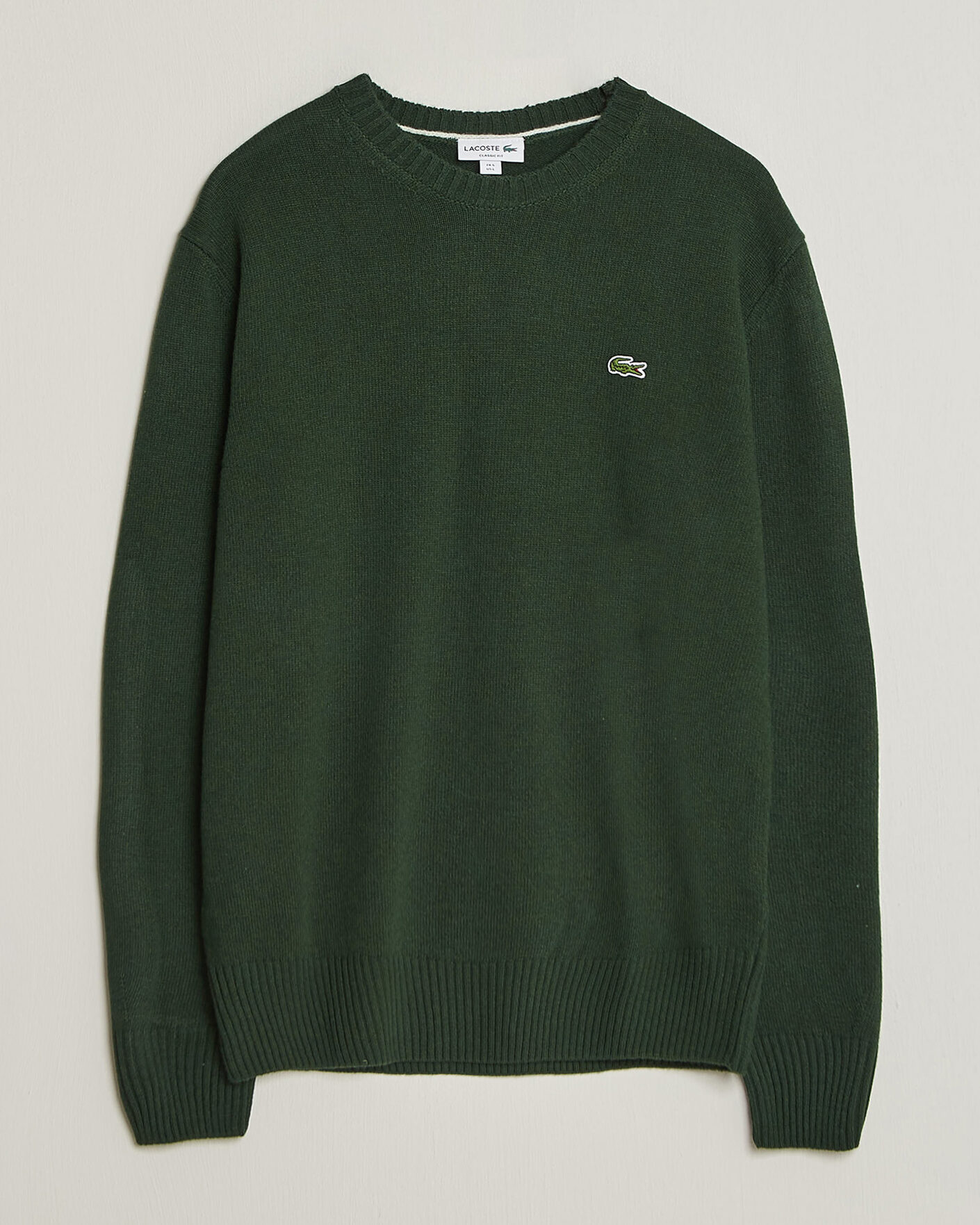 Homme | Pulls Et Tricots | Lacoste | Carded Wool Crew Neck Sinople