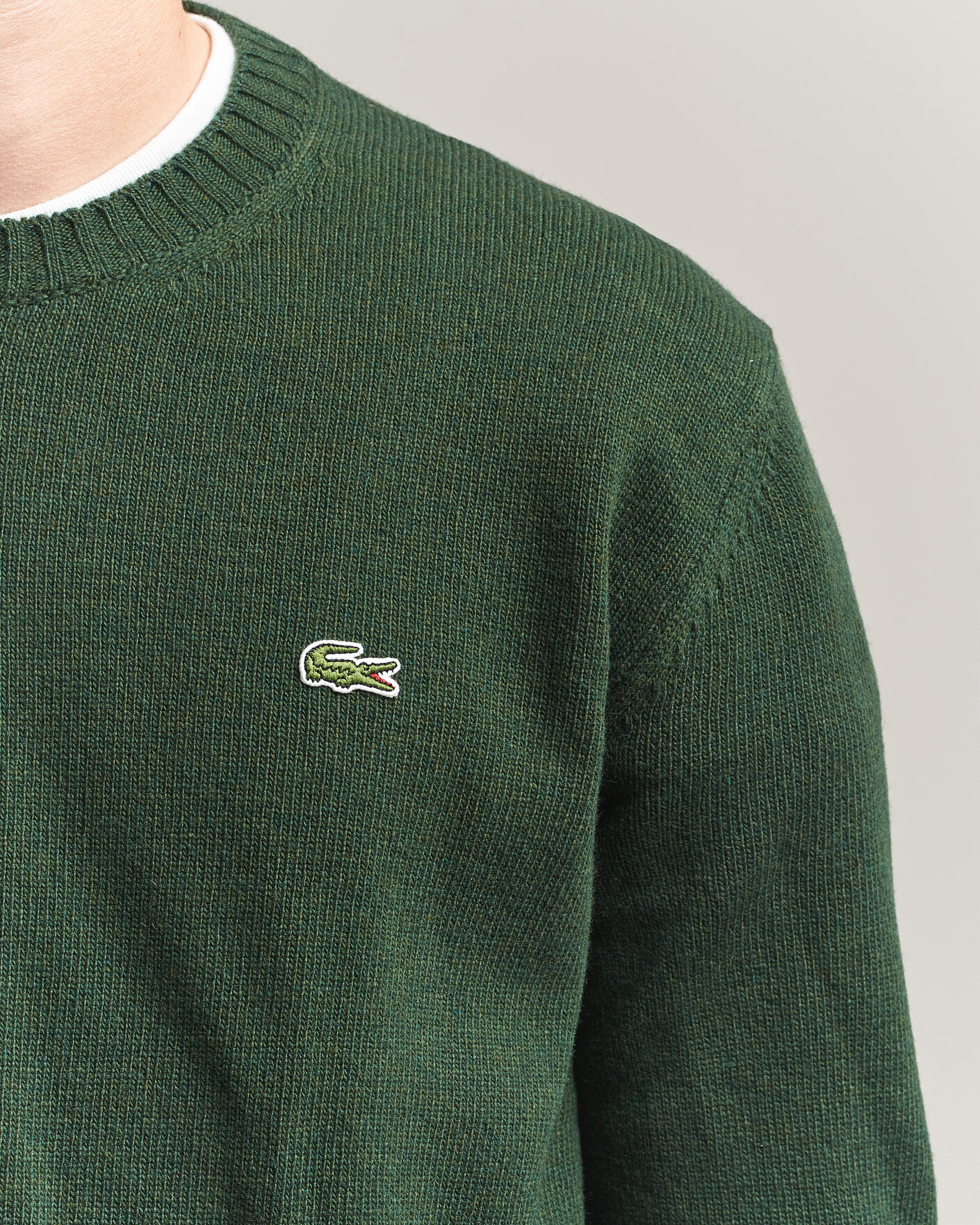 Homme | Pulls Et Tricots | Lacoste | Carded Wool Crew Neck Sinople