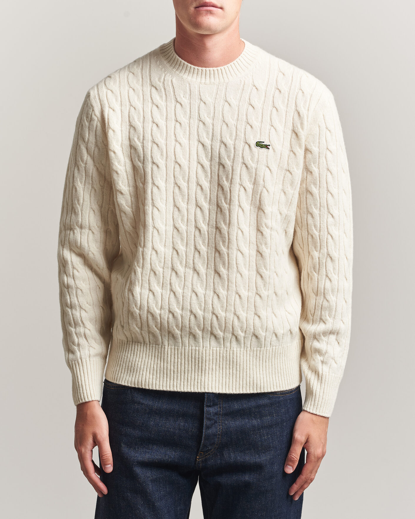 Homme | Pulls Et Tricots | Lacoste | Carded Wool Cable Crew Neck Lapland