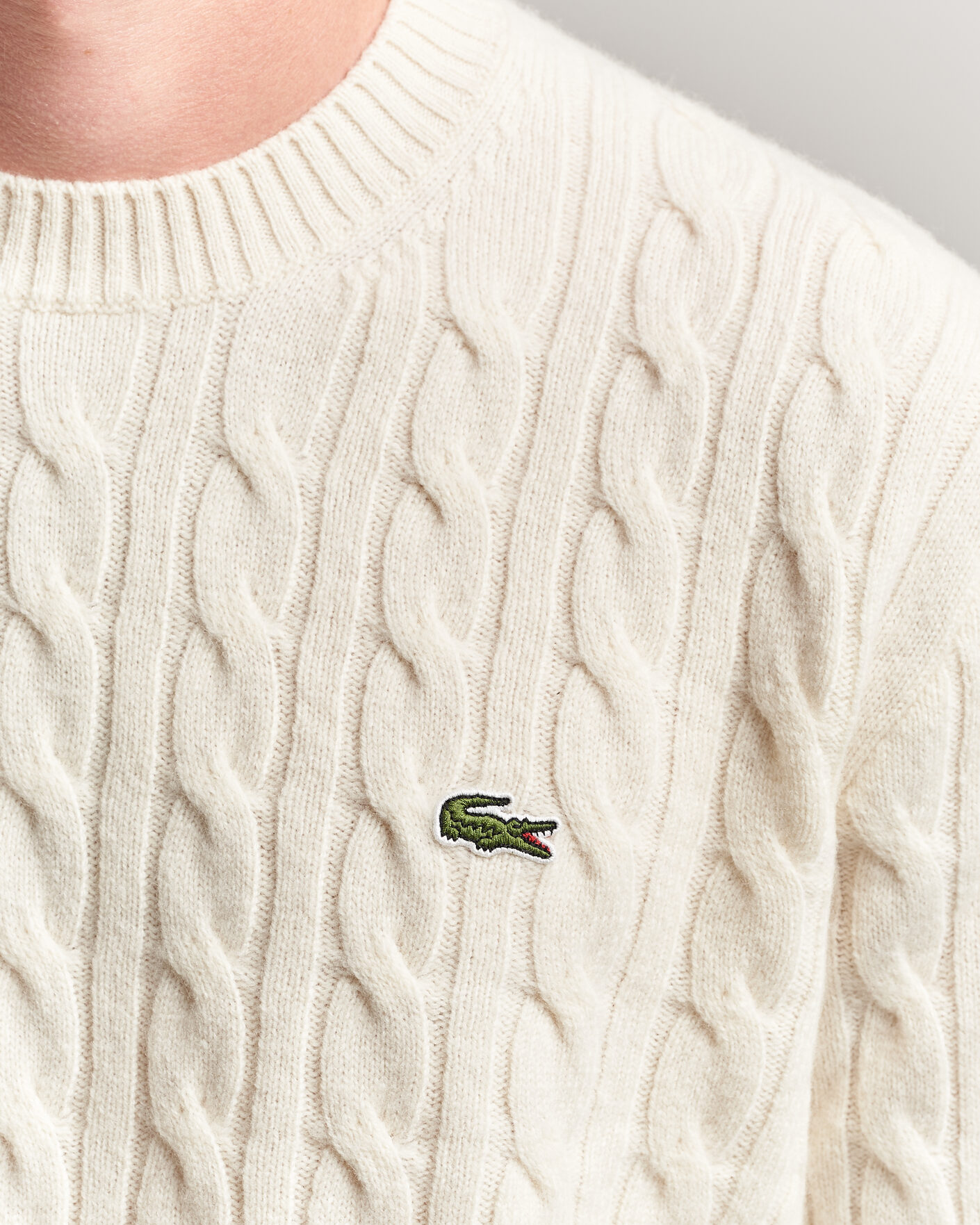 Homme | Pulls Et Tricots | Lacoste | Carded Wool Cable Crew Neck Lapland