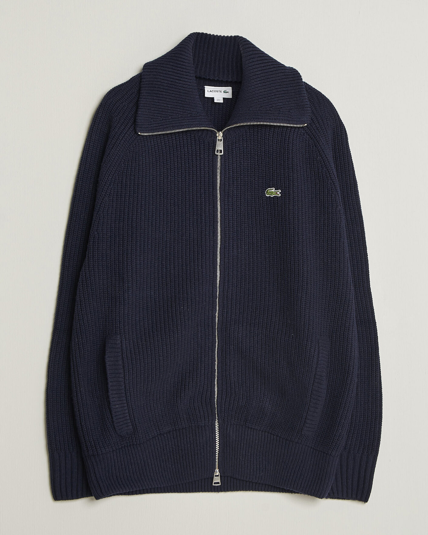 Homme | Pulls Et Tricots | Lacoste | Heavy Wool Knitted Full Zip Navy Blue