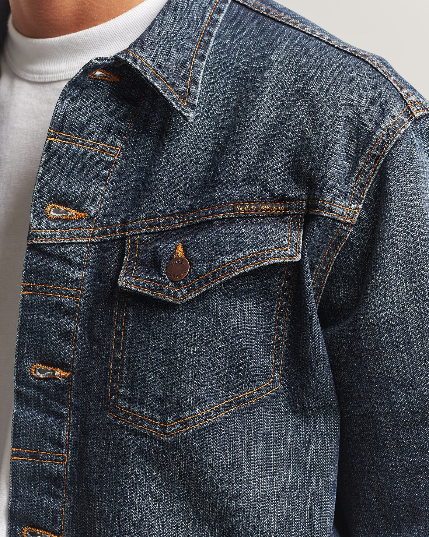 Homme | Manteaux Et Vestes | Nudie Jeans | Conny Denim Jacket Big Wave Blue