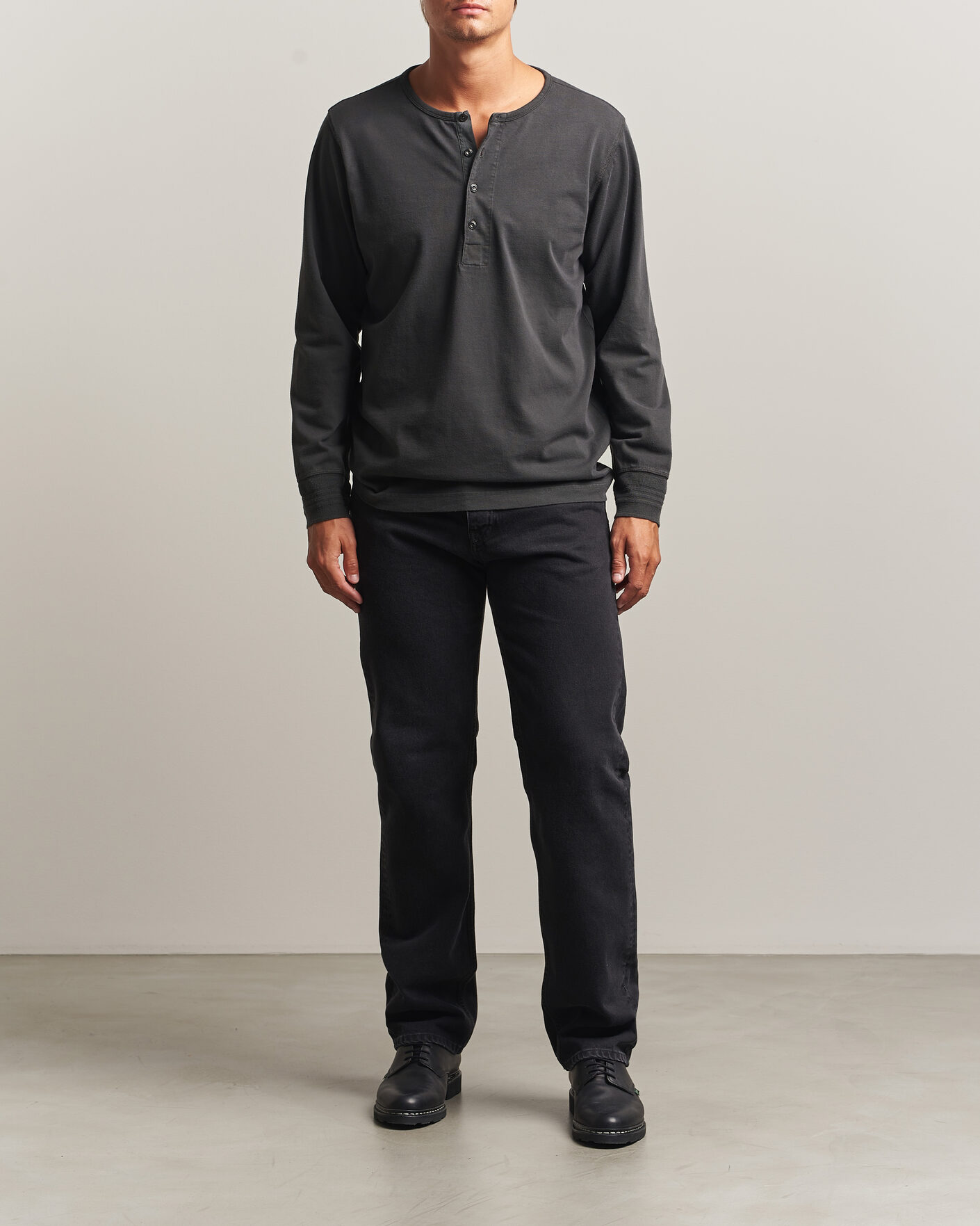 Homme | Pulls Et Tricots | Nudie Jeans | Long Sleeved Henley Antracite