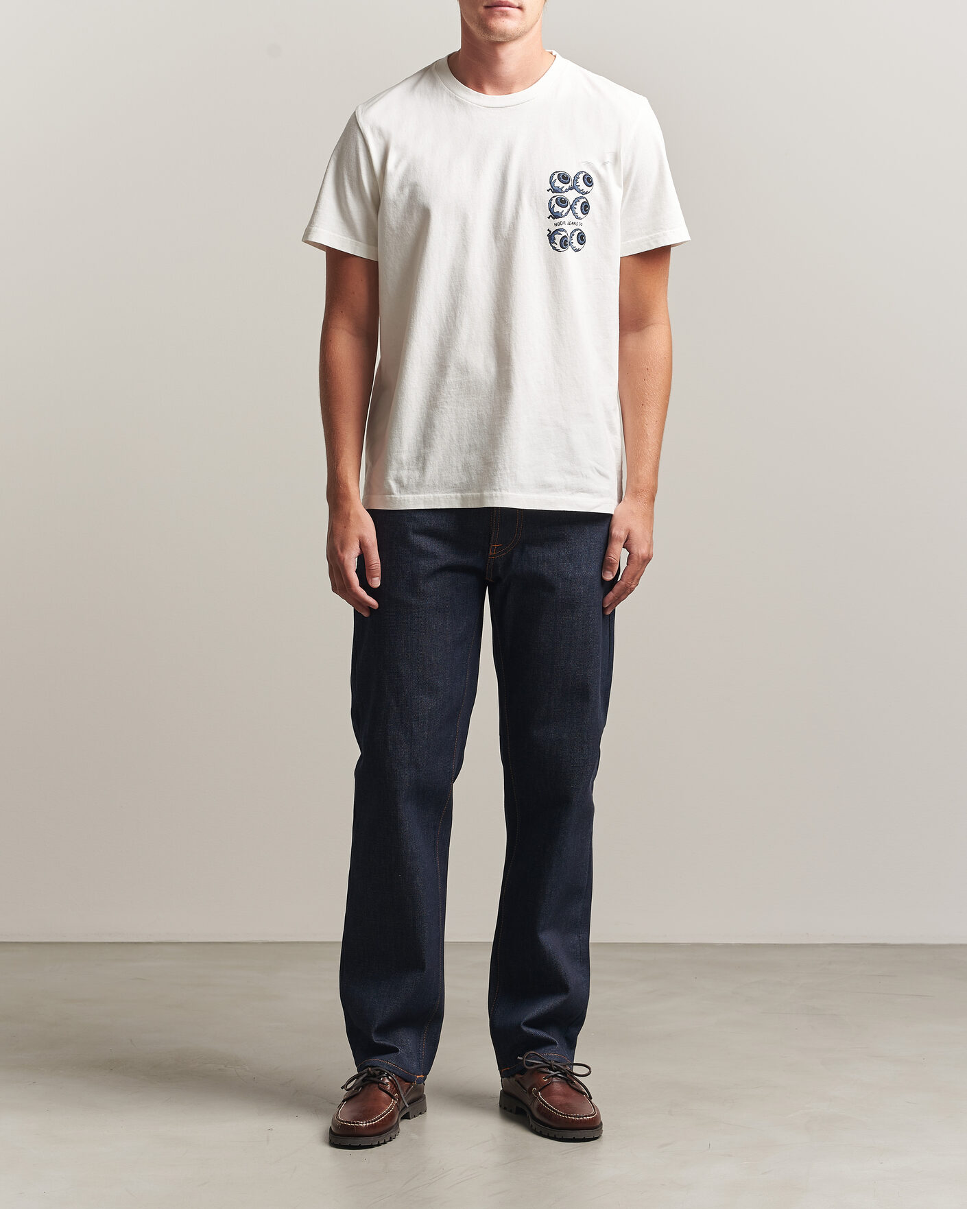 Homme | T-shirts | Nudie Jeans | Roy Wall Crack T-Shirt Chalk White