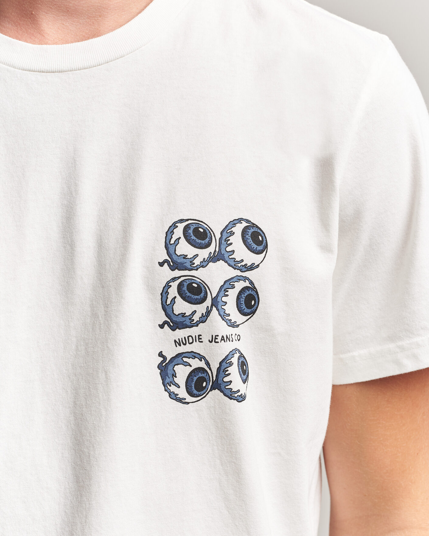 Homme | T-shirts | Nudie Jeans | Roy Wall Crack T-Shirt Chalk White