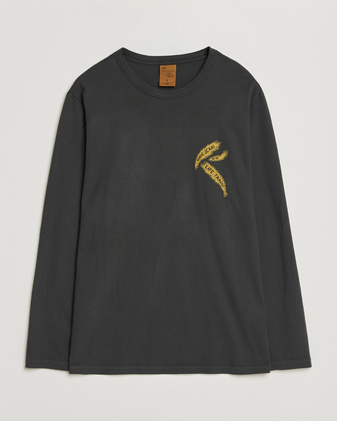 Homme | T-shirts | Nudie Jeans | Rudi Life Tracks II Long Sleeved T-Shirt Antracite