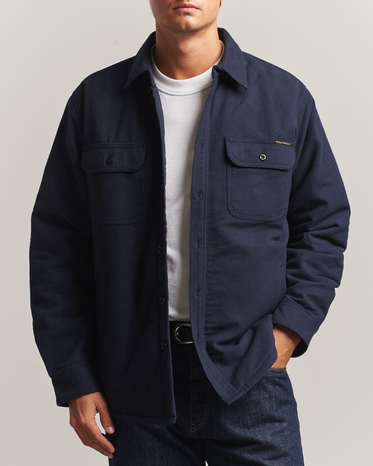 Homme | Chemises | Nudie Jeans | Glenn Padded Overshirt Blueberry