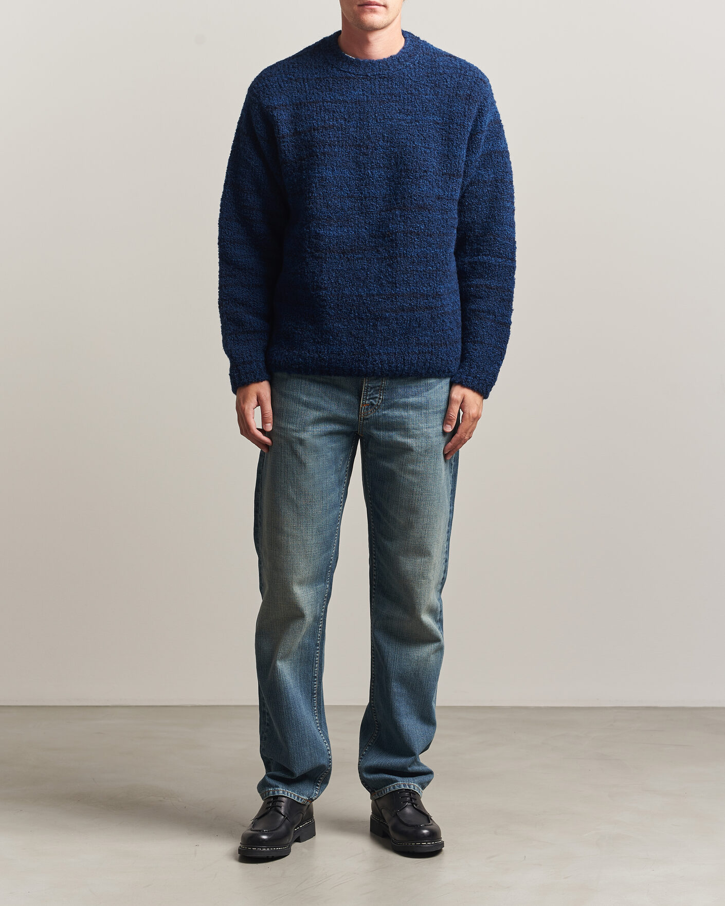 Homme | Pulls Et Tricots | Nudie Jeans | Gurra Bouclé Knitted Sweater Blue Multi