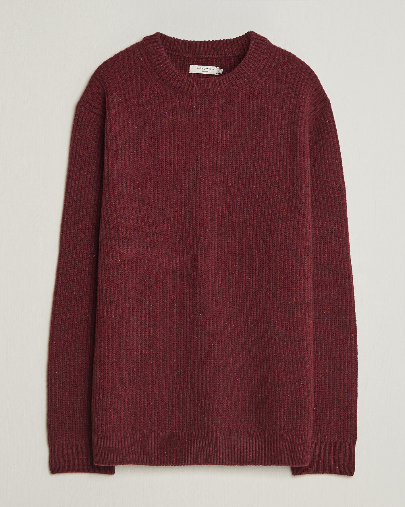 Homme | Pulls Et Tricots | Nudie Jeans | August Wool Rib Knitted Sweater Burgundy