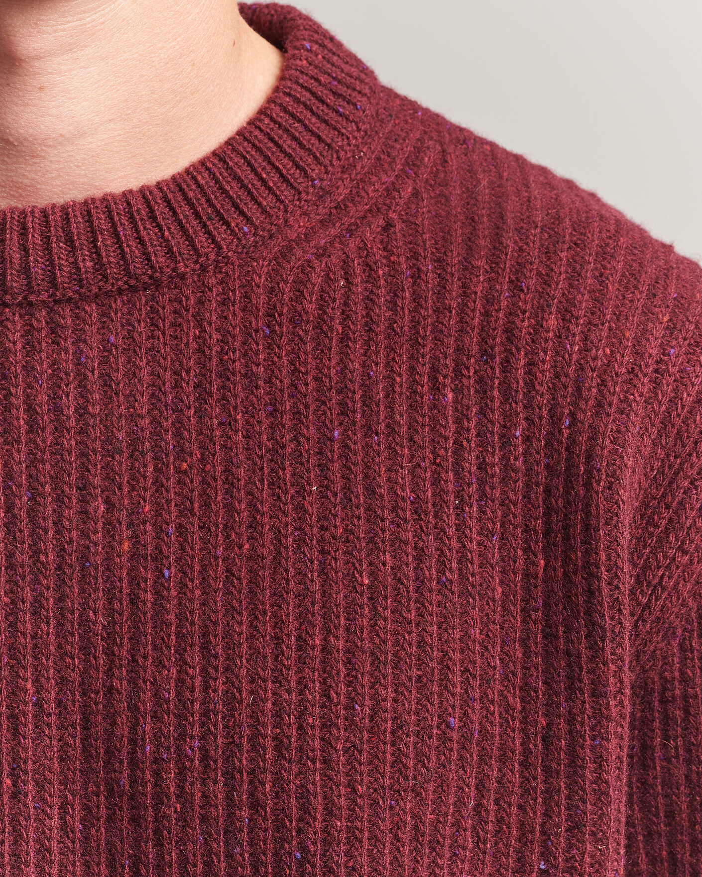 Homme | Pulls Et Tricots | Nudie Jeans | August Wool Rib Knitted Sweater Burgundy