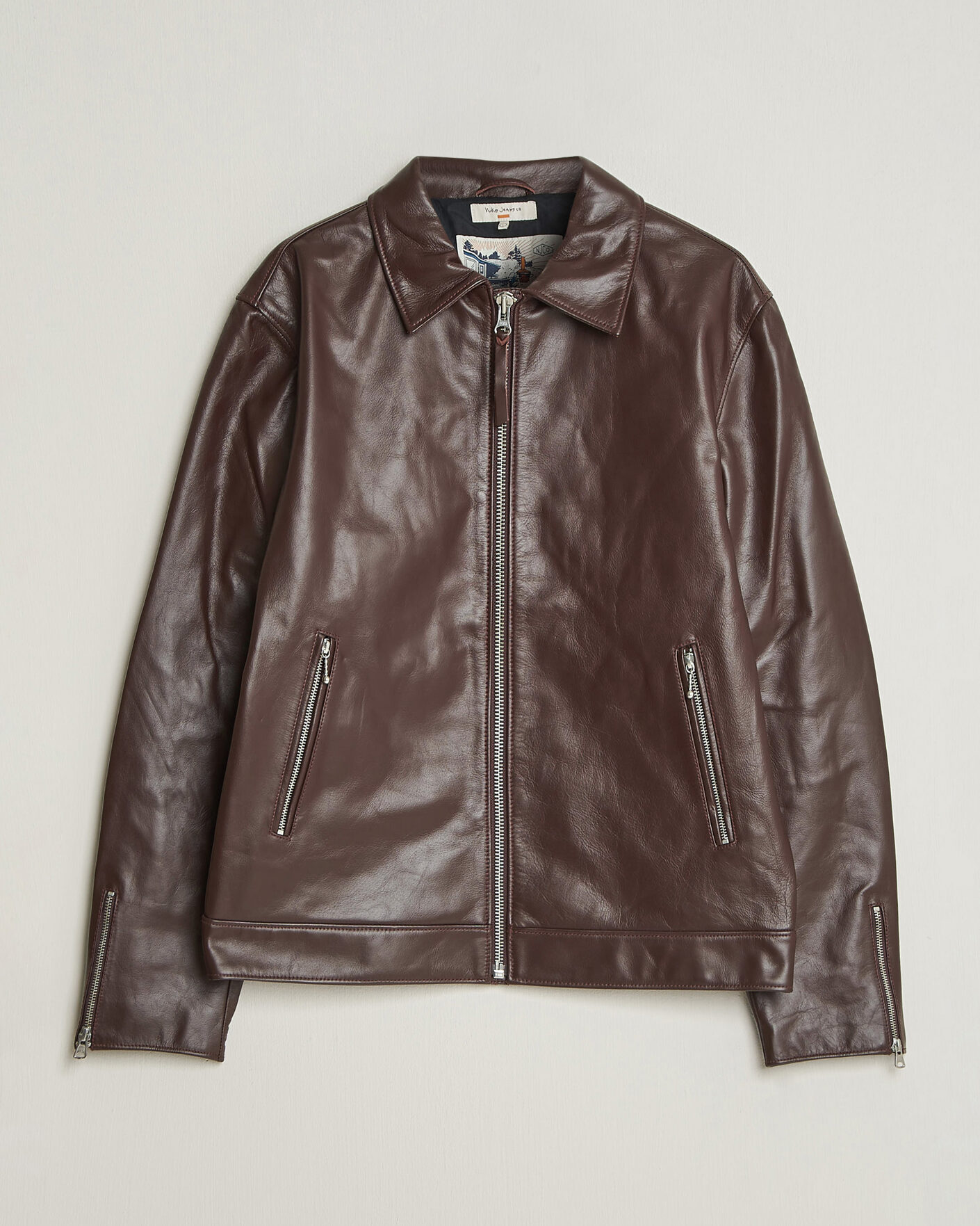 Homme | Manteaux Et Vestes | Nudie Jeans | Eddy Rider Leather Jacket Burgundy Brown
