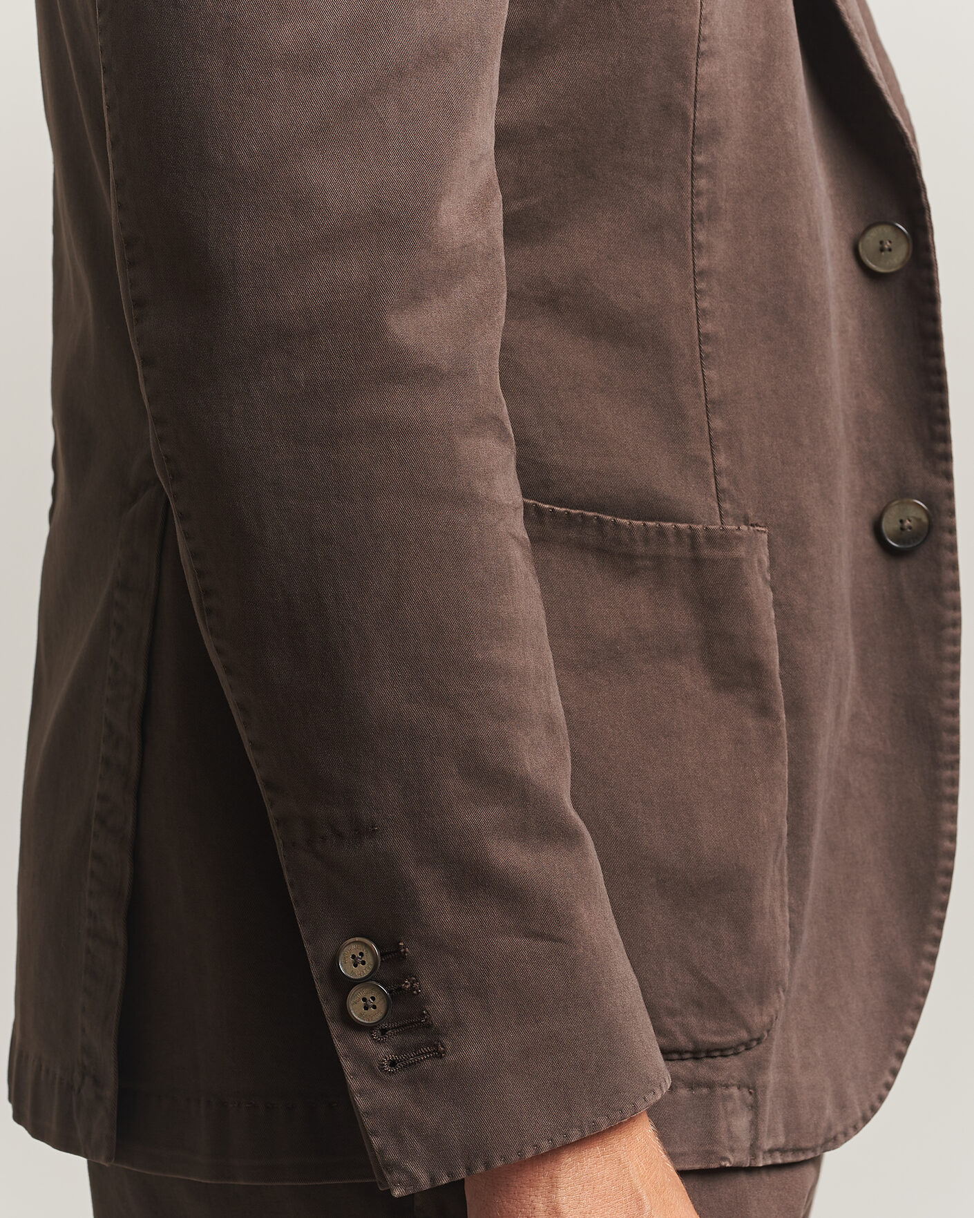 Homme | Blazers | Santaniello | Washed Cotton Patch Pocket Blazer Brown