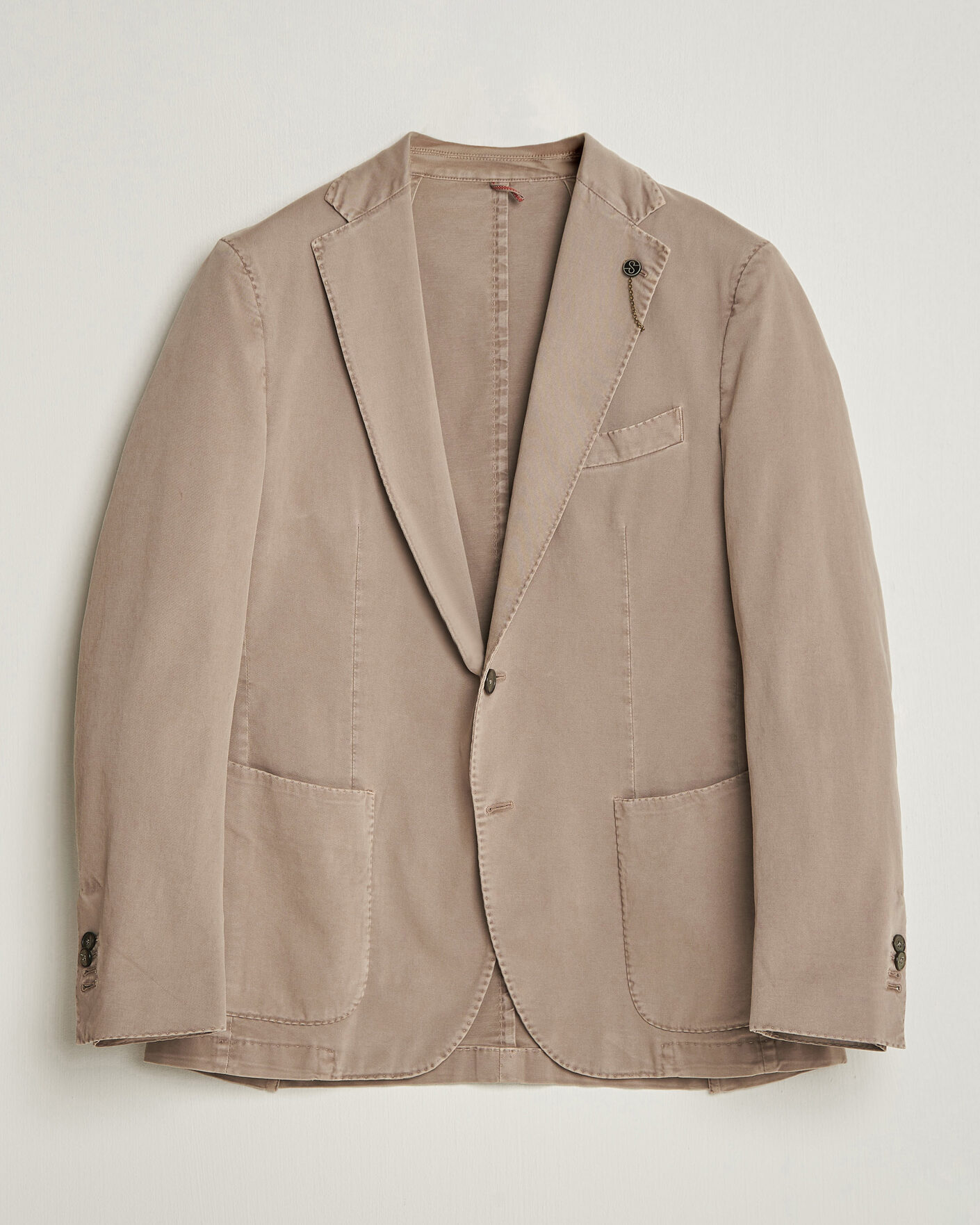 Homme | Blazers | Santaniello | Washed Cotton Patch Pocket Blazer Taupe