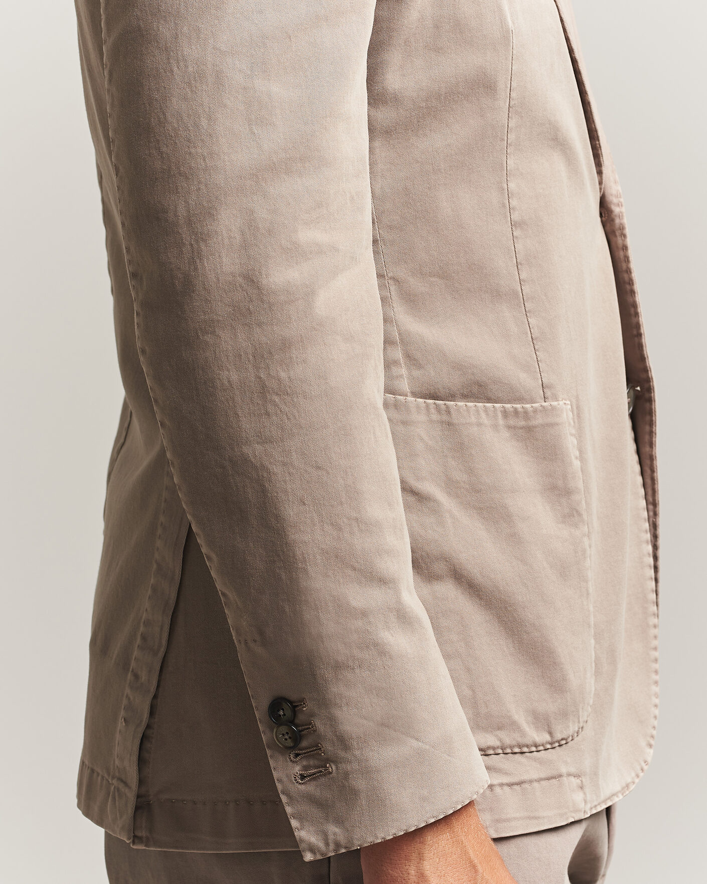 Homme | Blazers | Santaniello | Washed Cotton Patch Pocket Blazer Taupe