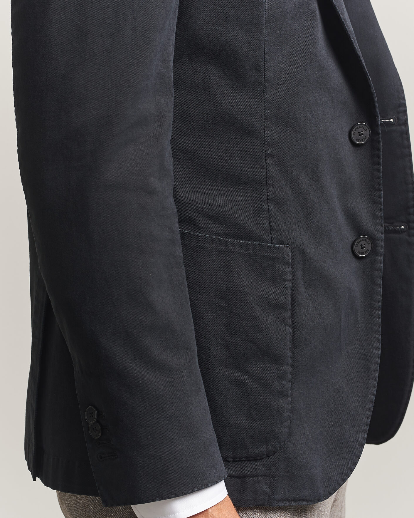 Homme | Blazers | Santaniello | Washed Cotton Patch Pocket Blazer Black