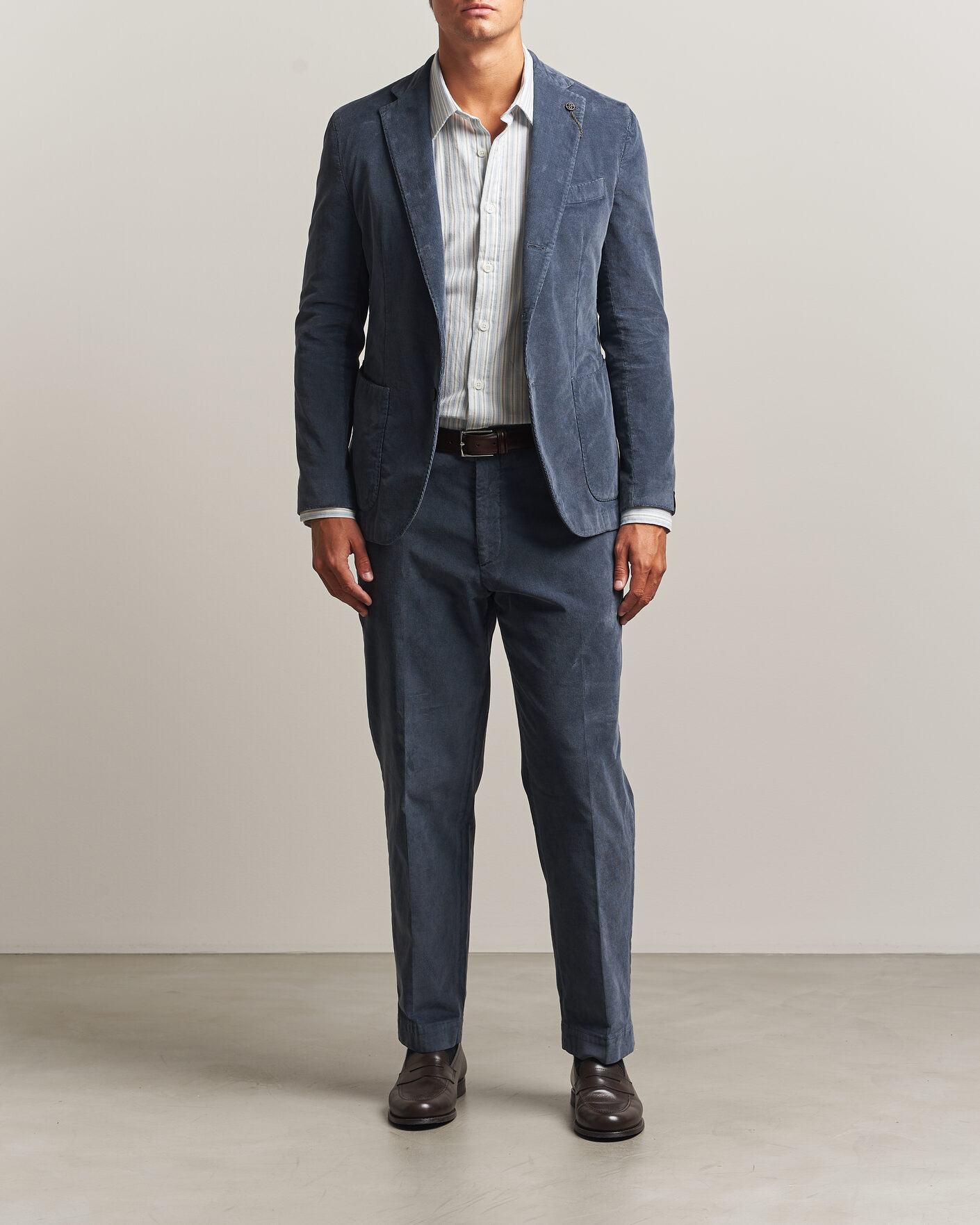 Homme | Blazers | Santaniello | Corduroy Patch Pocket Blazer Iron Blue