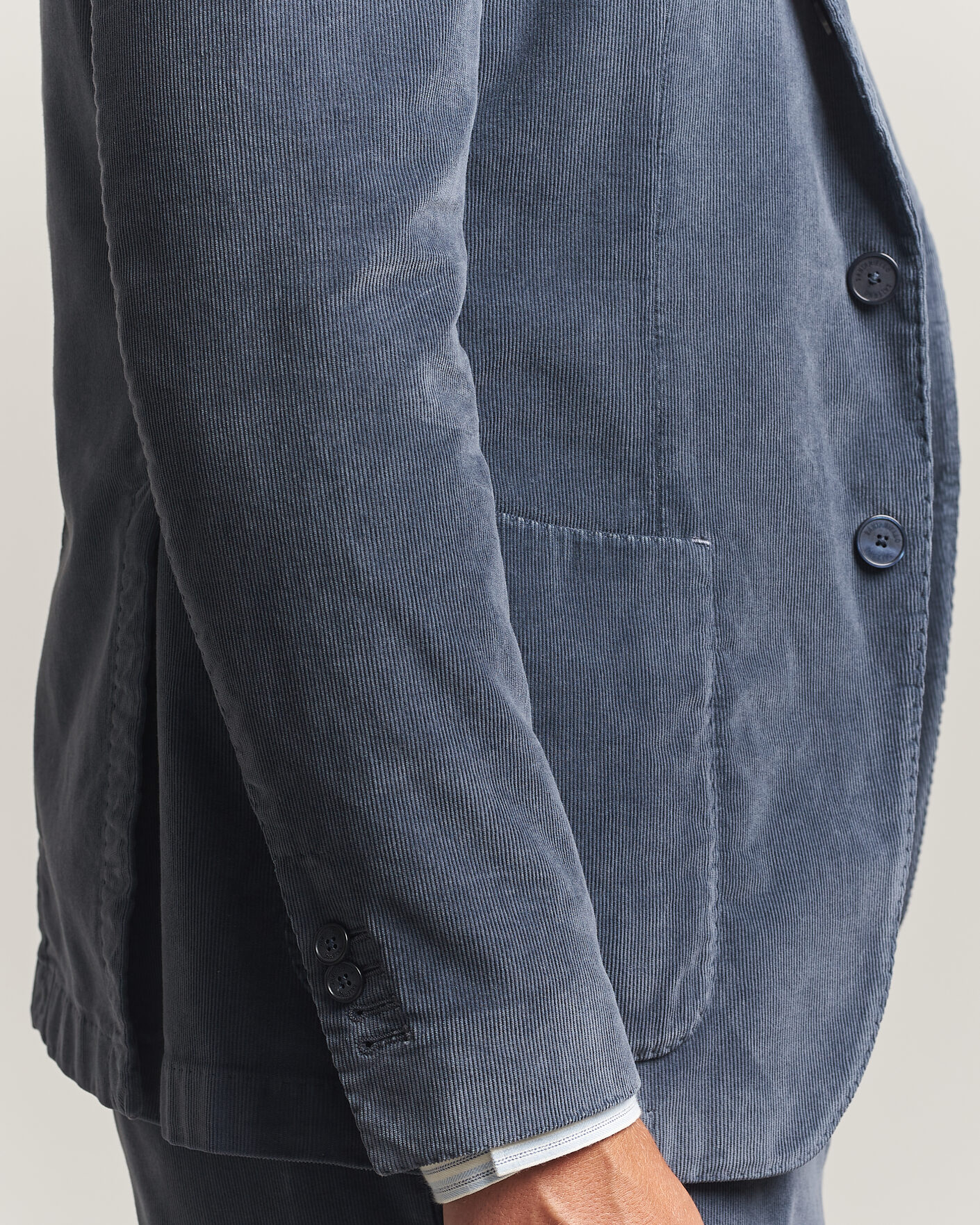 Homme | Blazers | Santaniello | Corduroy Patch Pocket Blazer Iron Blue