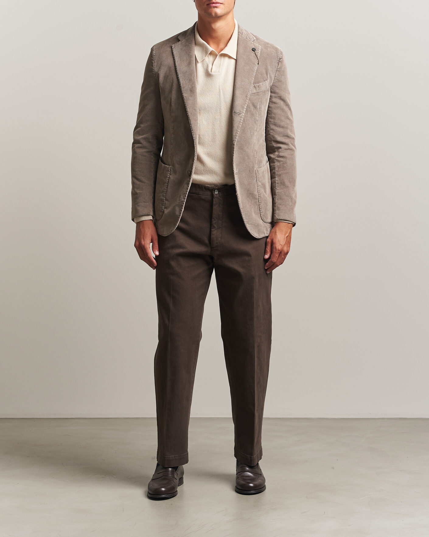 Homme | Blazers | Santaniello | Corduroy Patch Pocket Blazer Taupe