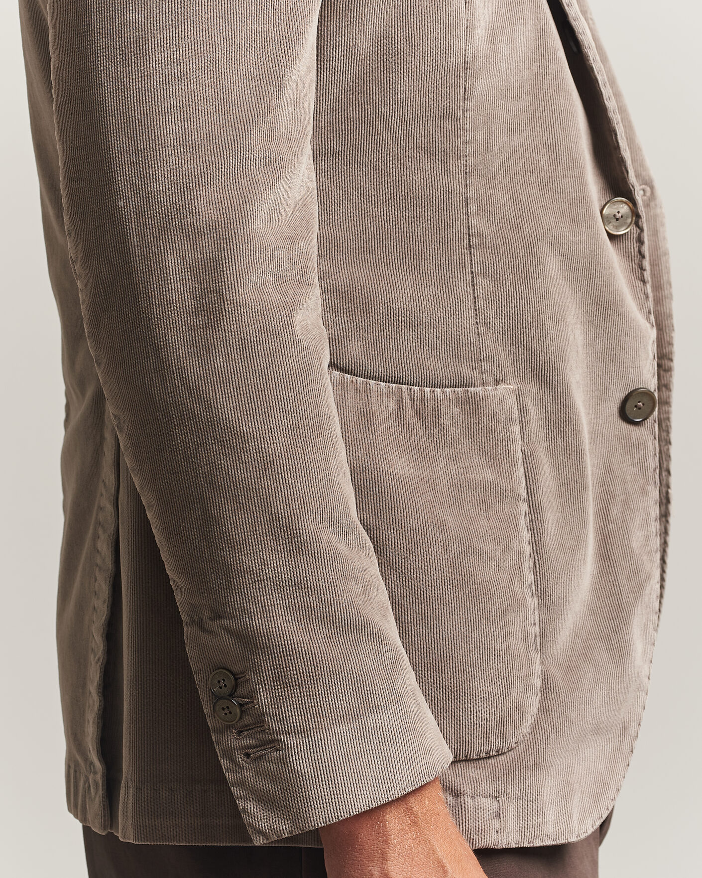 Homme | Blazers | Santaniello | Corduroy Patch Pocket Blazer Taupe