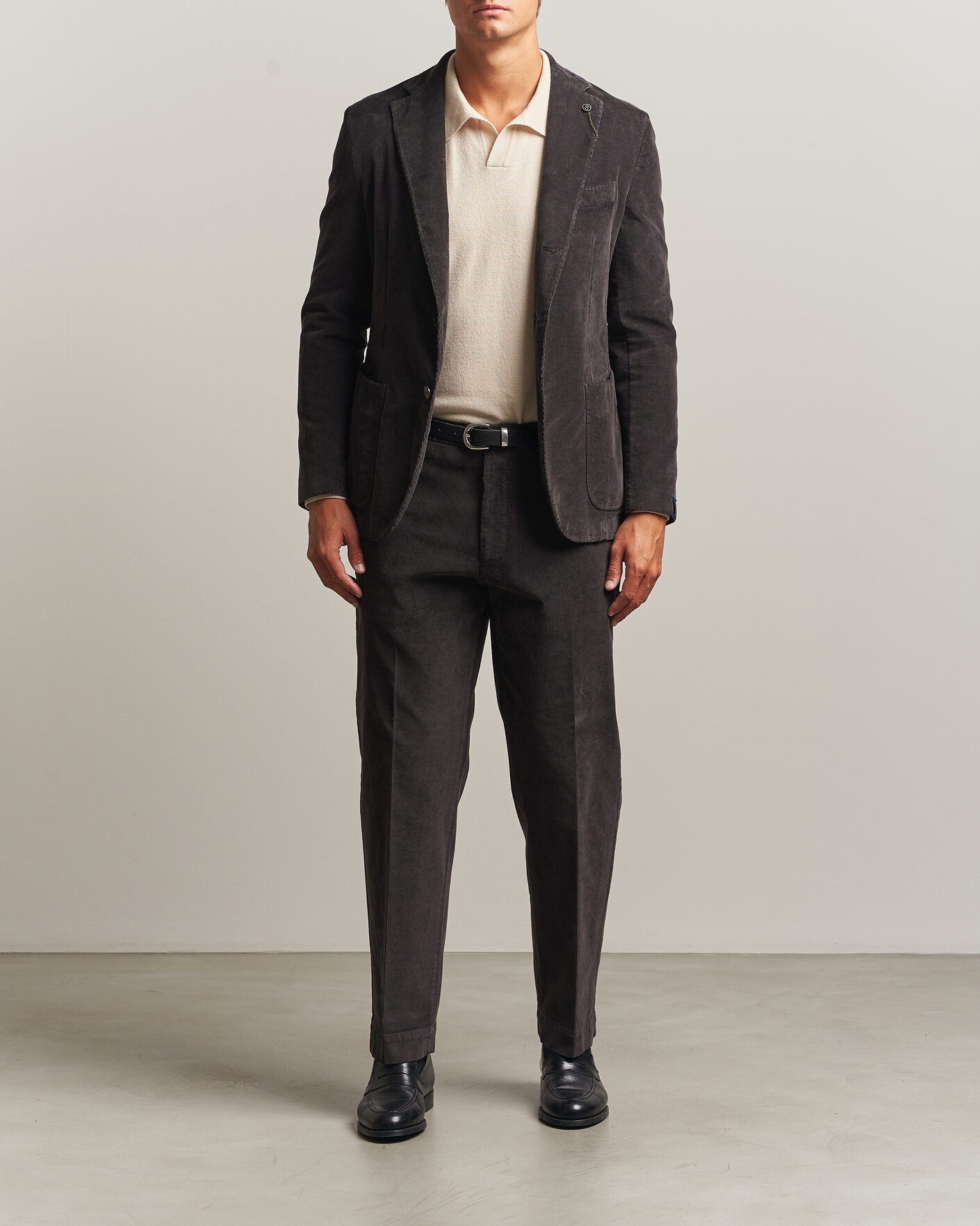 Homme | Blazers | Santaniello | Corduroy Patch Pocket Blazer Dark Grey
