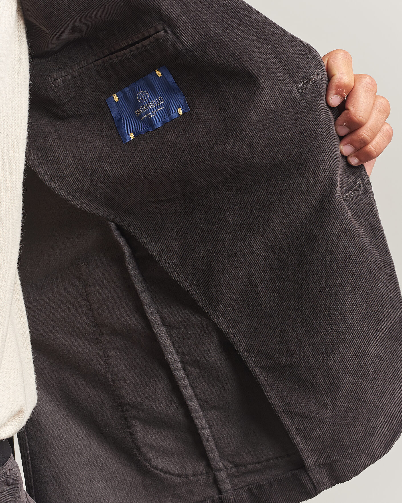 Homme | Blazers | Santaniello | Corduroy Patch Pocket Blazer Dark Grey