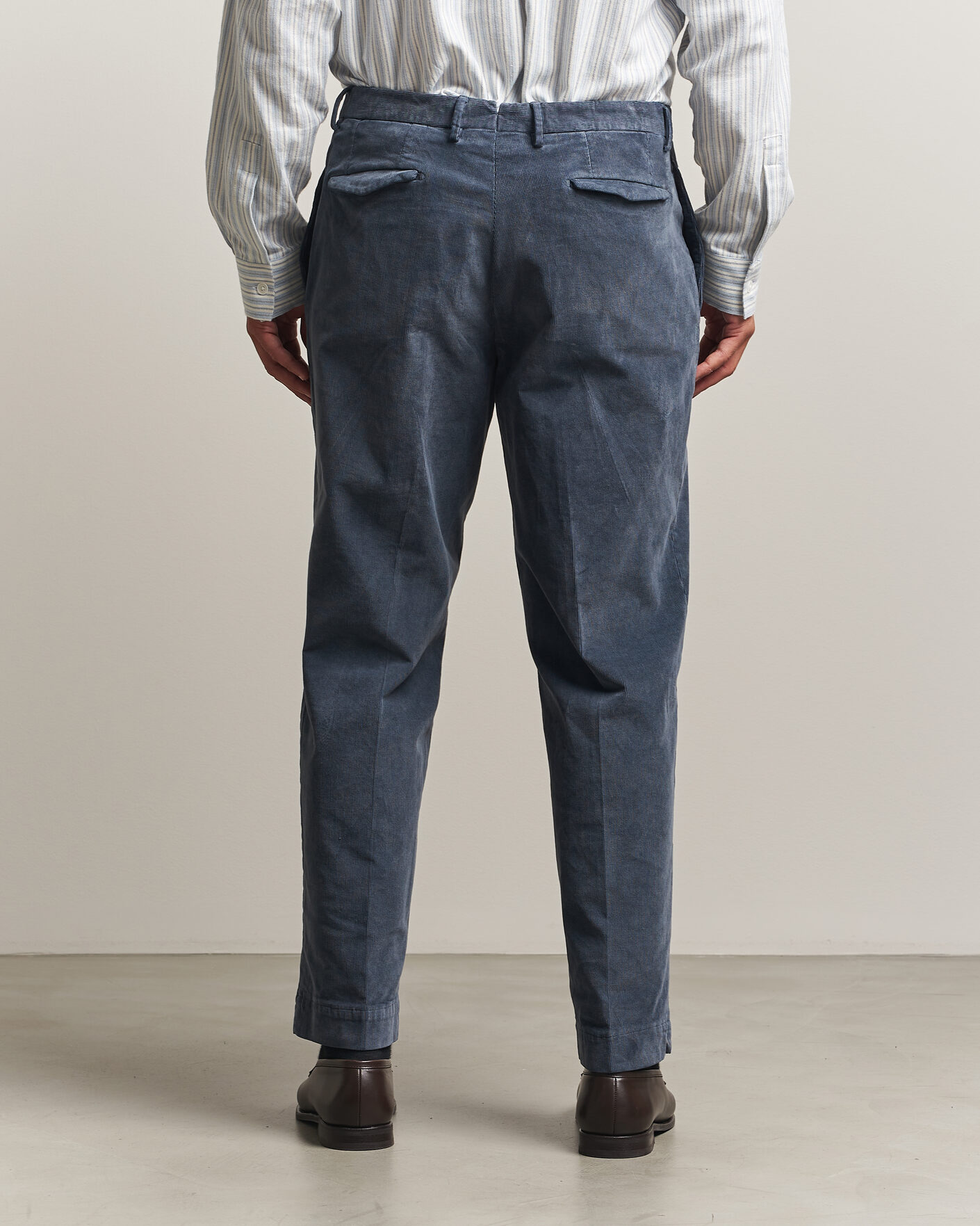 Homme | Pantalons | Santaniello | Corduroy Trousers Iron Blue