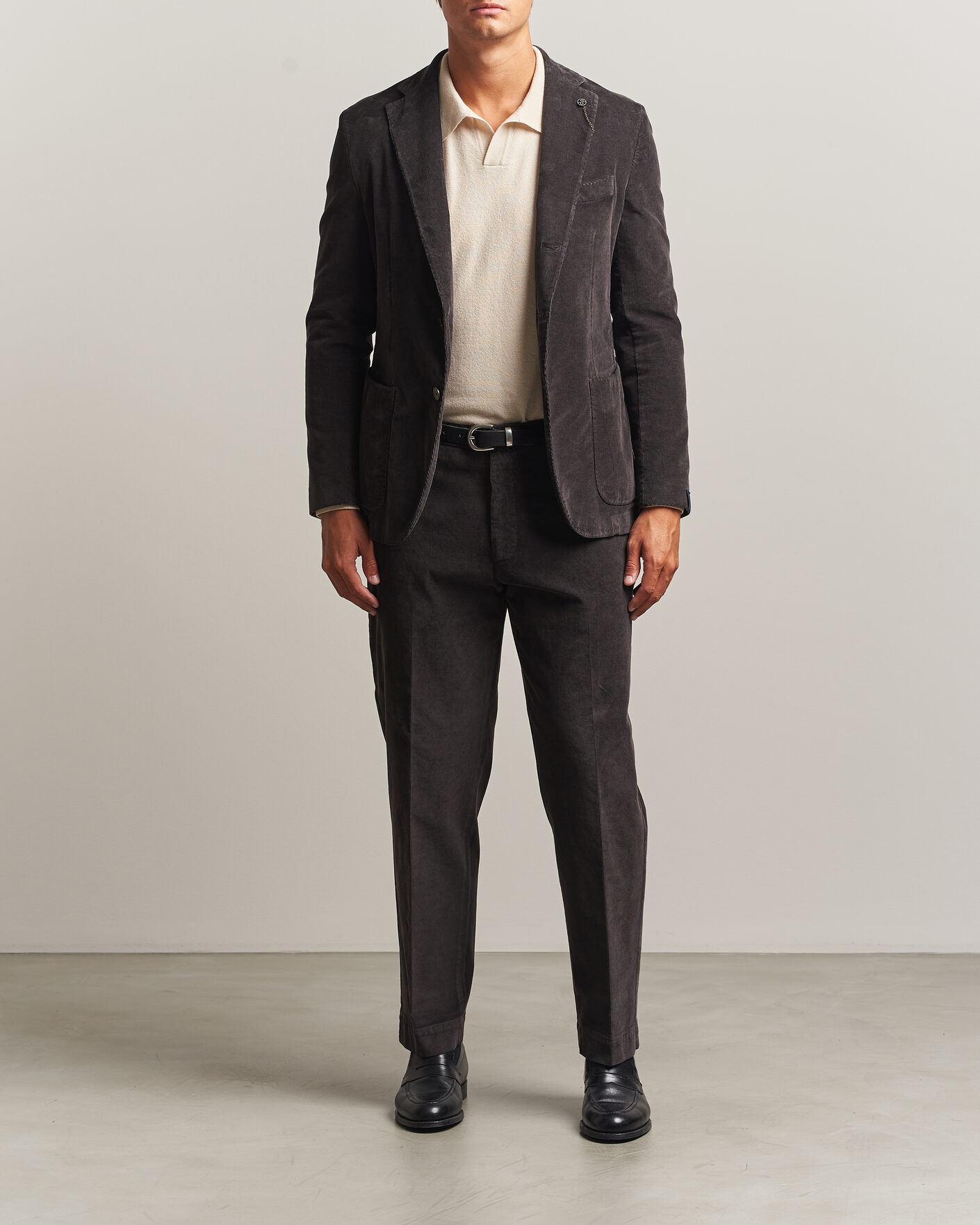 Homme | Pantalons | Santaniello | Corduroy Trousers Dark Grey
