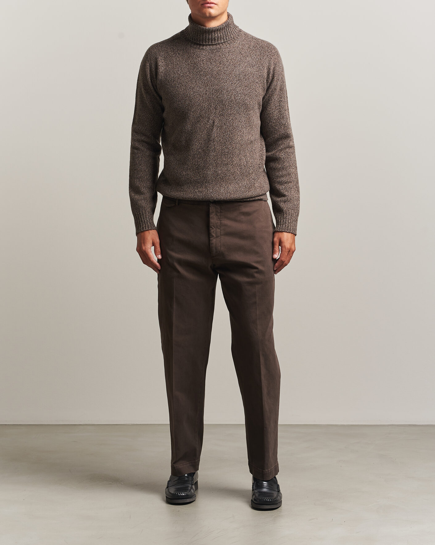 Homme | Pantalons | Santaniello | Washed Cotton Trousers Brown