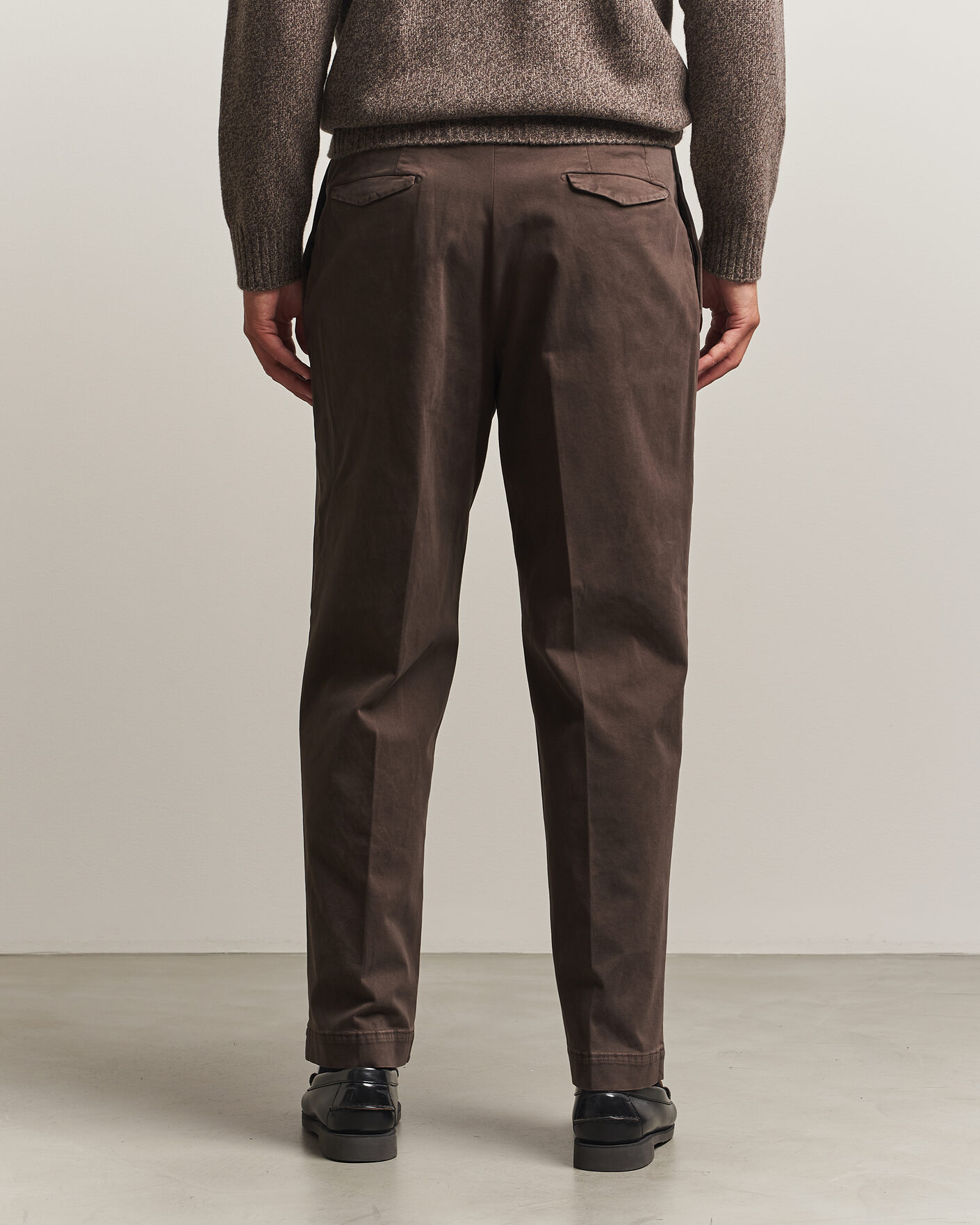 Homme | Pantalons | Santaniello | Washed Cotton Trousers Brown