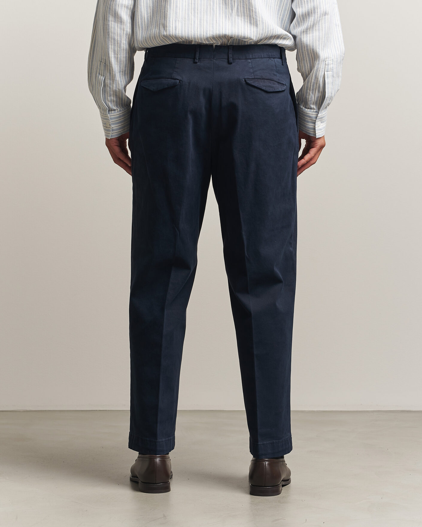 Homme | Pantalons | Santaniello | Washed Cotton Trousers Navy