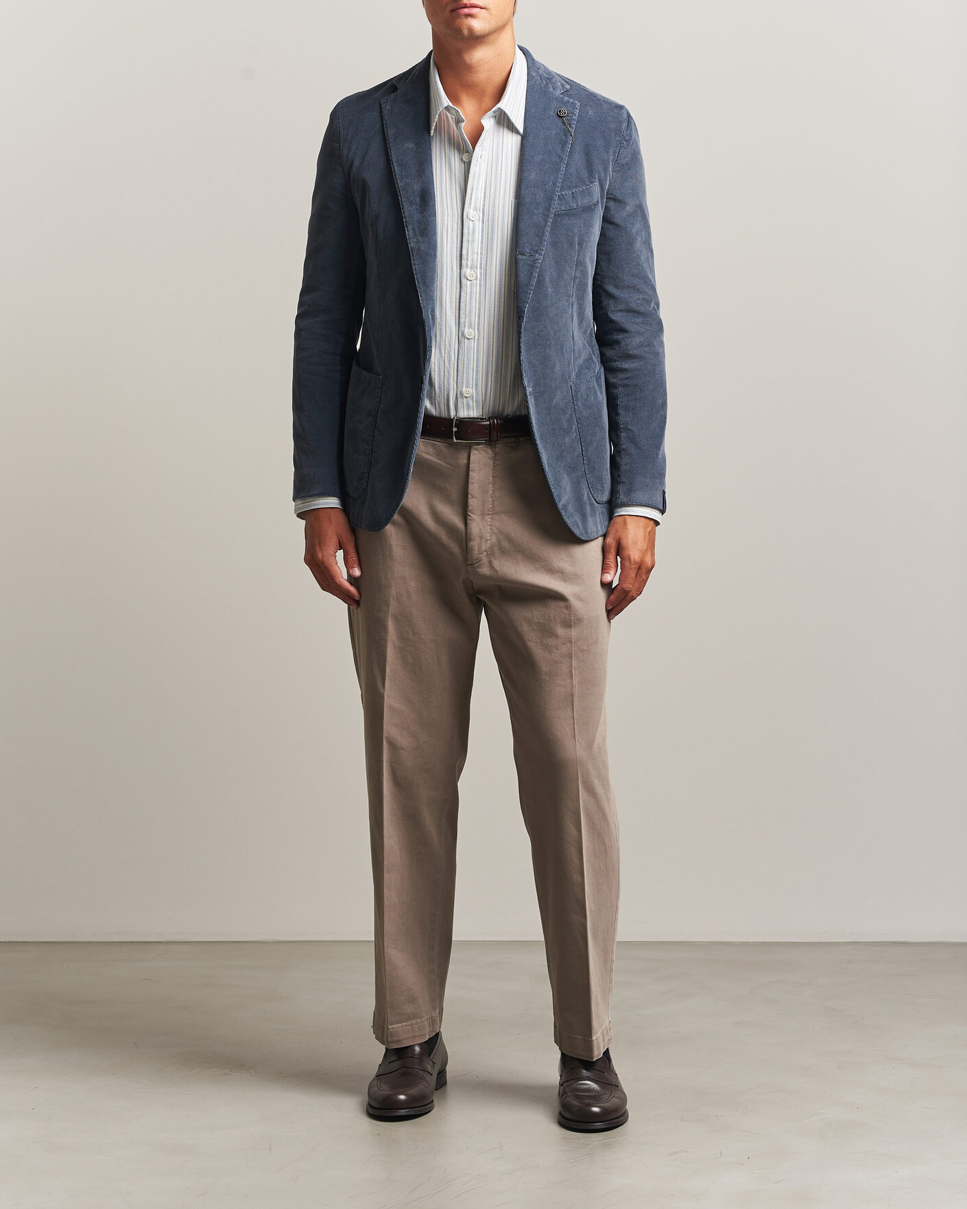 Homme | Pantalons | Santaniello | Washed Cotton Trousers Taupe