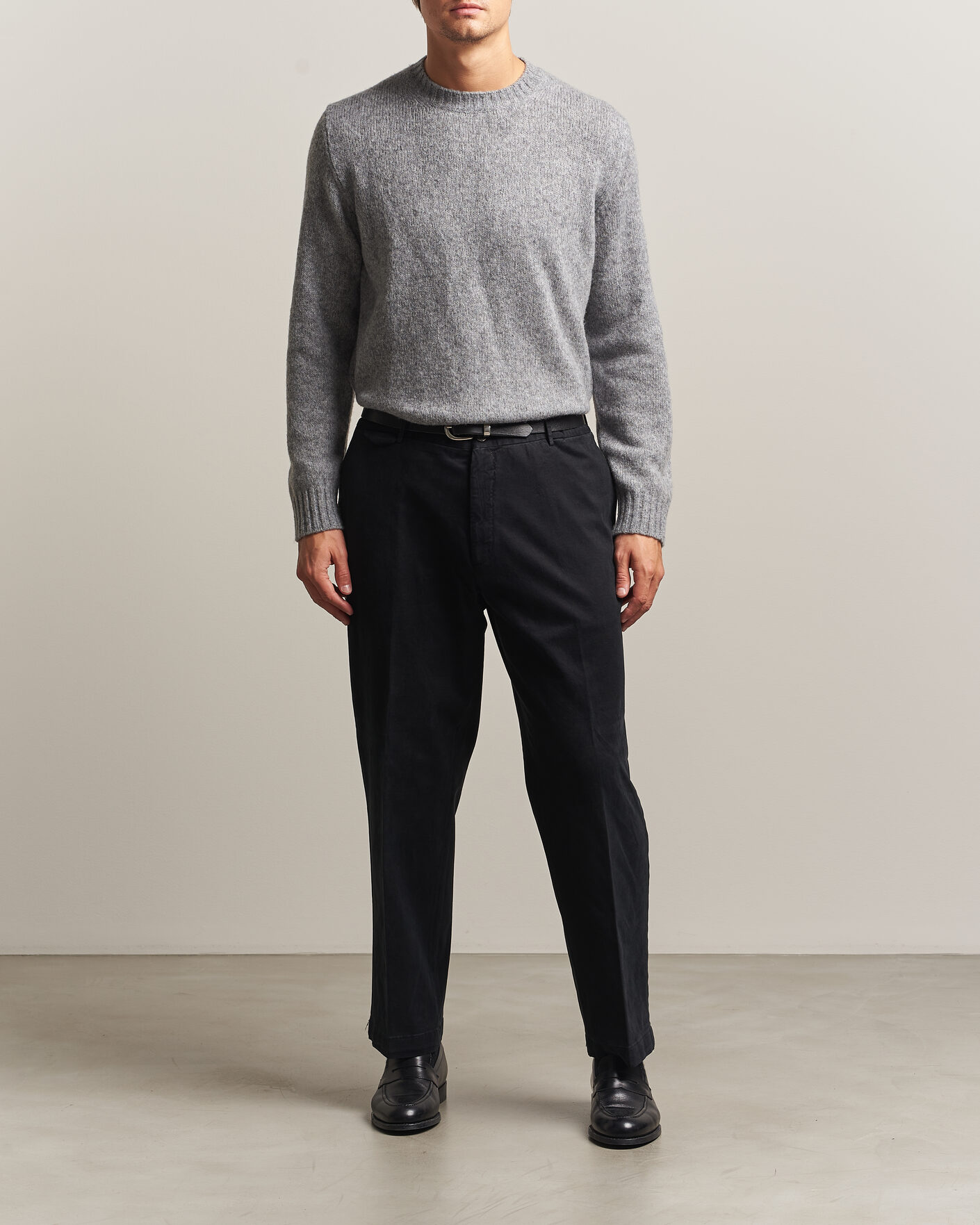 Homme | Pantalons | Santaniello | Washed Cotton Trousers Black
