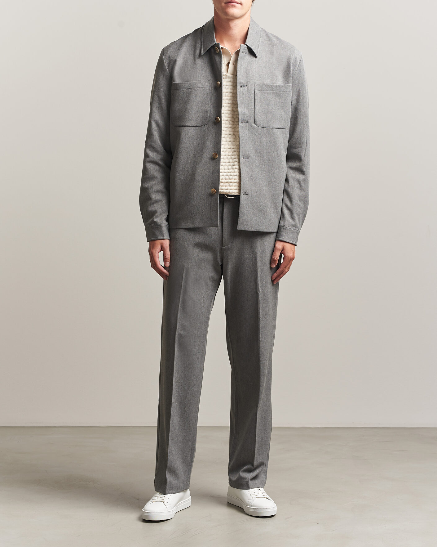Homme | Chemises | LES DEUX | Marsielle Hybrid Jacket Grey Melange