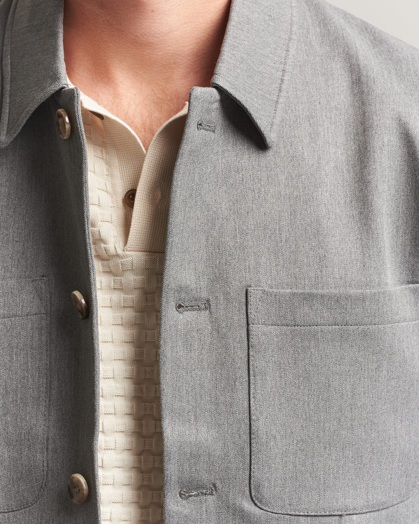 Homme | Chemises | LES DEUX | Marsielle Hybrid Jacket Grey Melange
