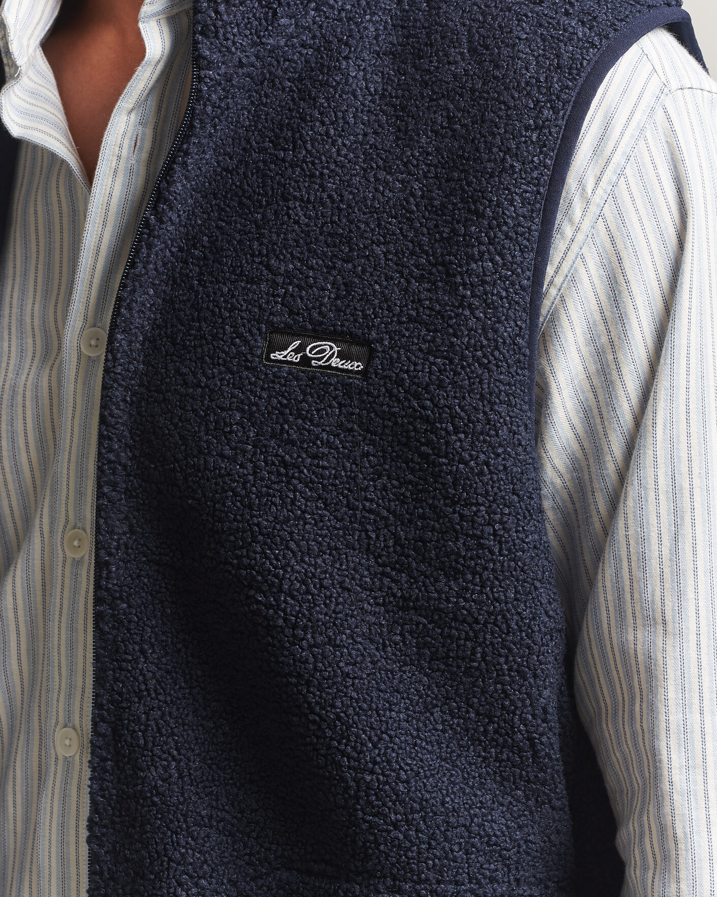 Homme | Gilets | LES DEUX | Patch Teddy Vest Dark Navy