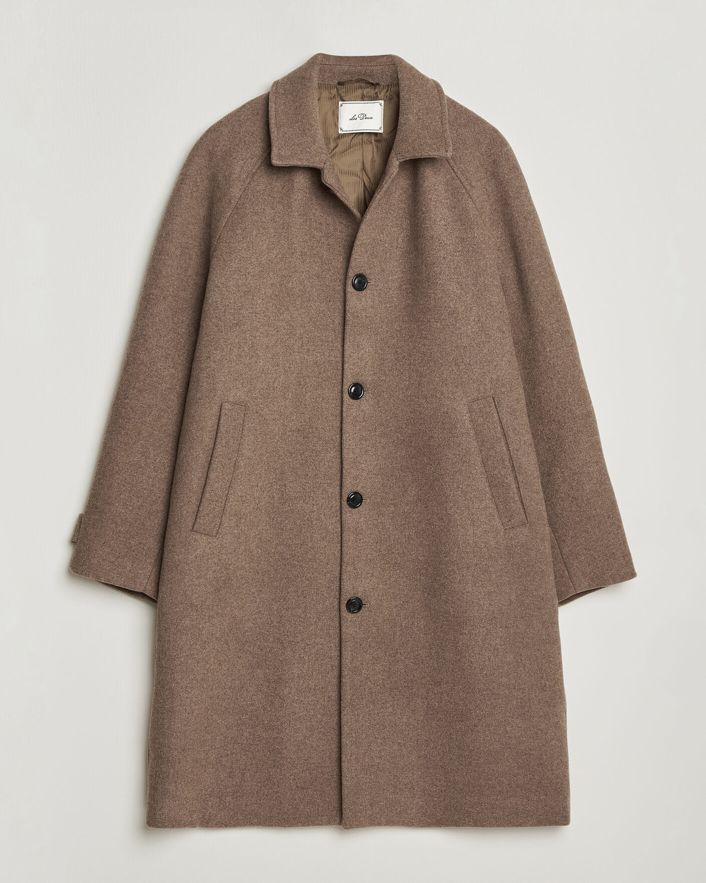 Homme | Manteaux Et Vestes | LES DEUX | Solid Wool Coat Dark Sand Melange