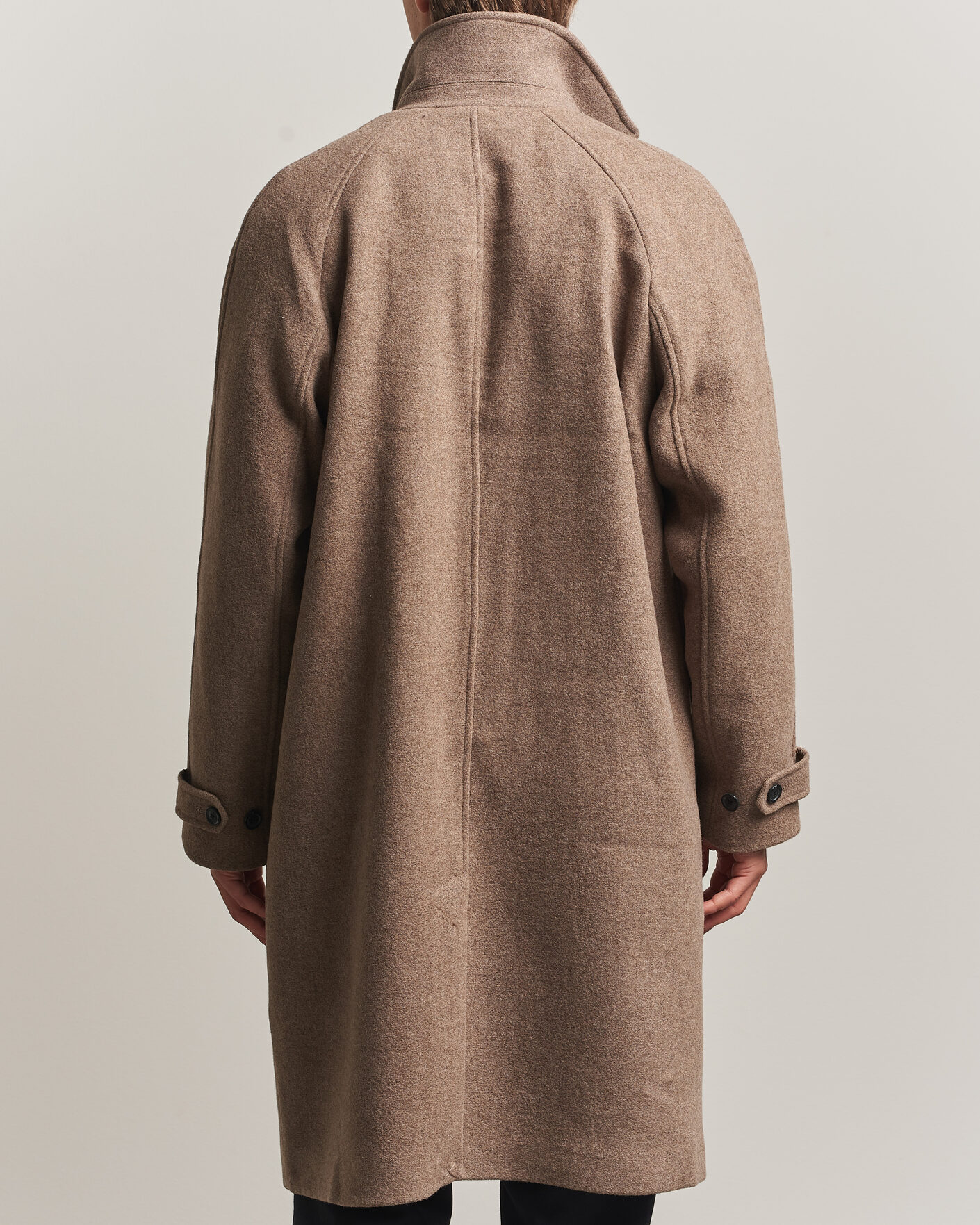 Homme | Manteaux Et Vestes | LES DEUX | Solid Wool Coat Dark Sand Melange