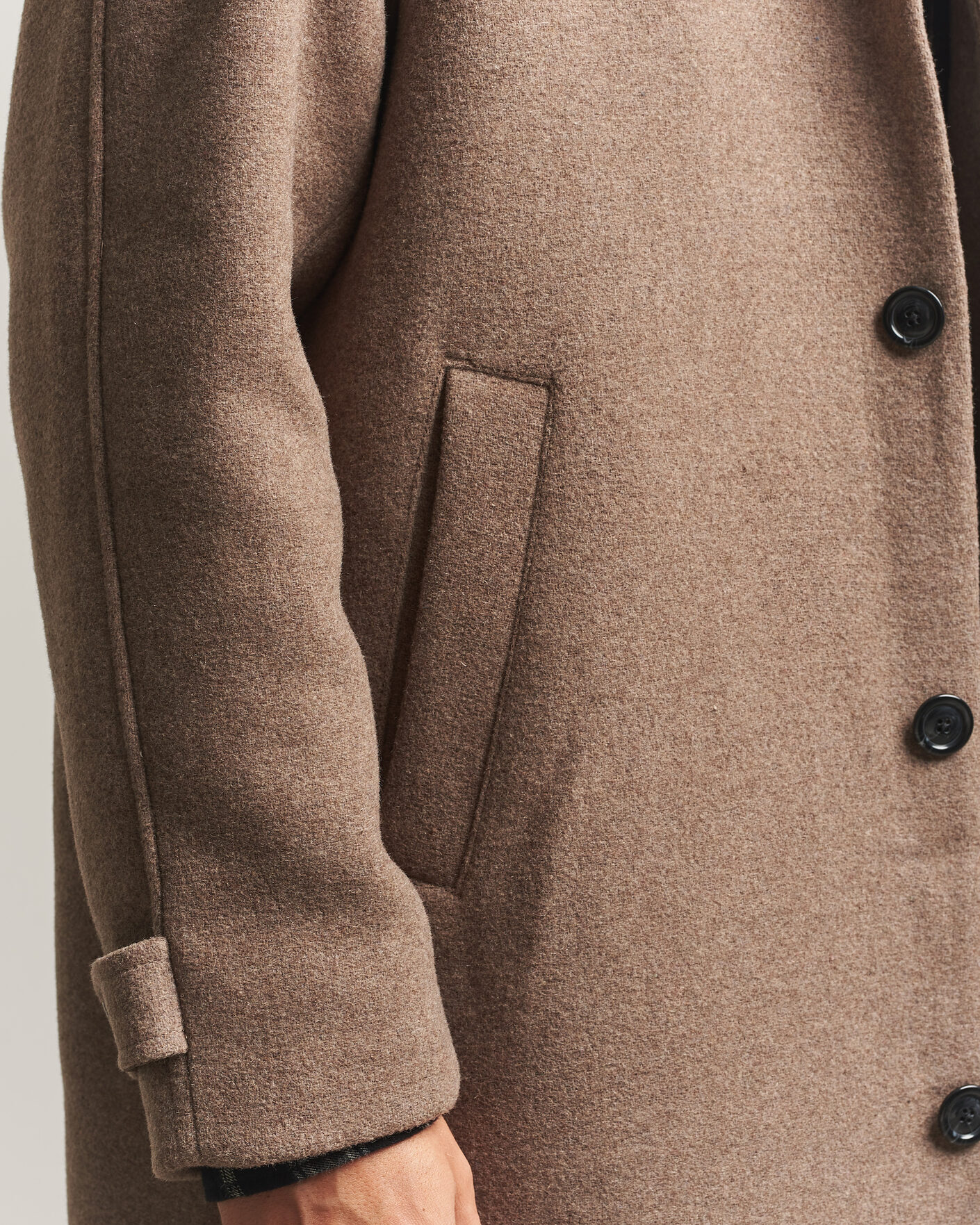 Homme | Manteaux Et Vestes | LES DEUX | Solid Wool Coat Dark Sand Melange