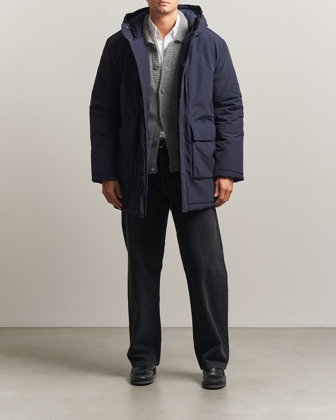Homme | Manteaux Et Vestes | LES DEUX | Padded Parka Coat Dark Navy